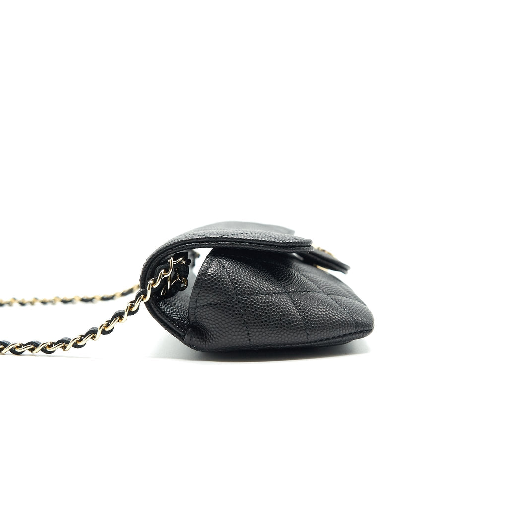 Chanel Glasses Case With Chain Caviar Black L
