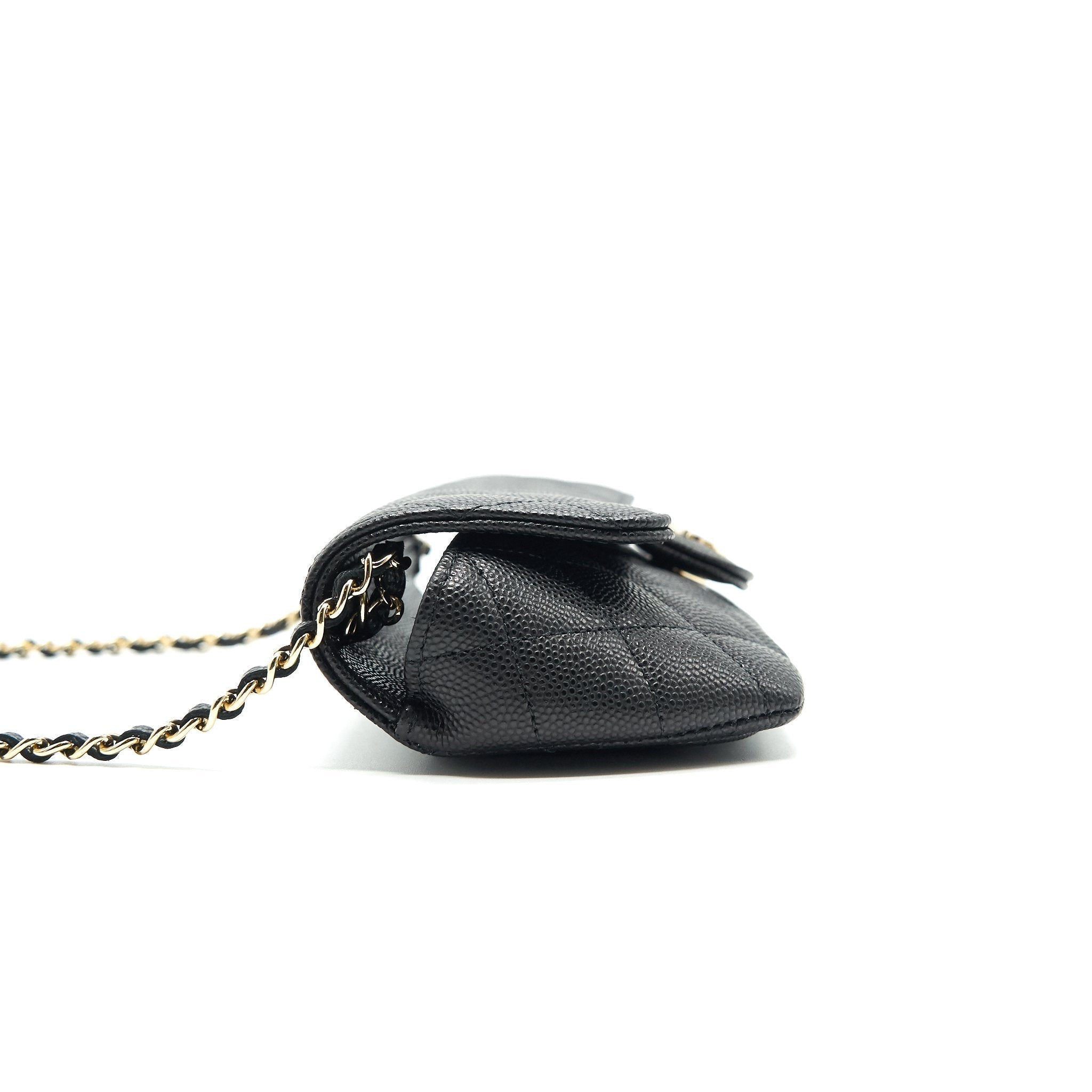 Chanel Glasses Case With Chain Caviar Black L