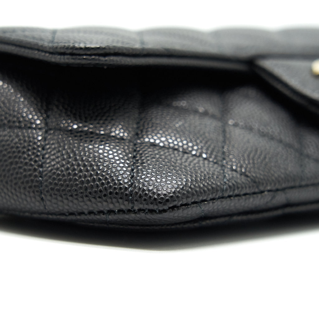 Chanel Glasses Case With Chain Caviar Black L