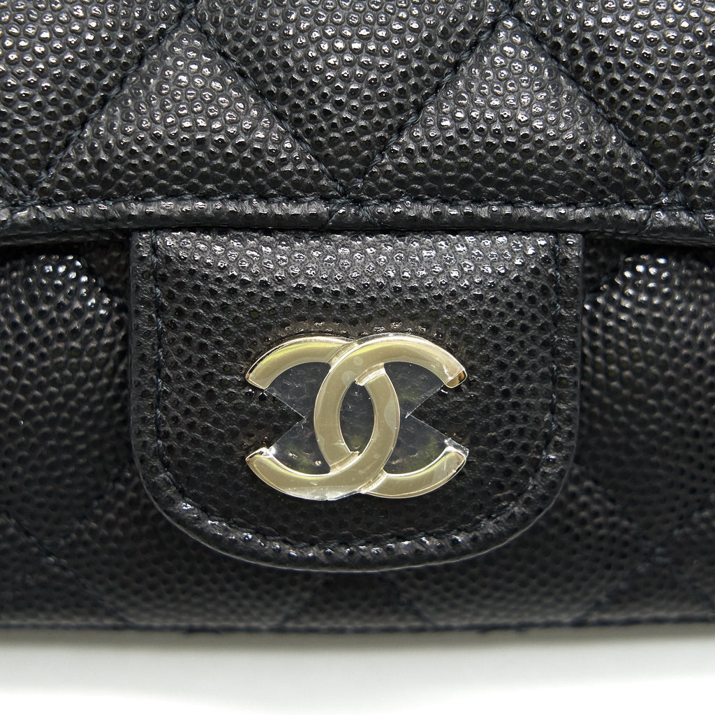 Chanel Glasses Case With Chain Caviar Black L