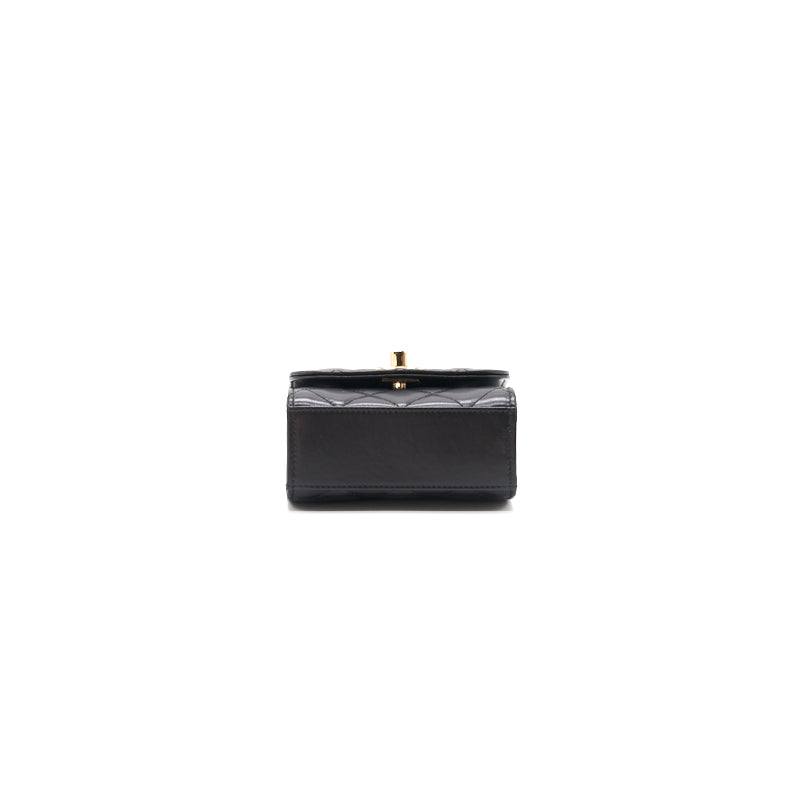 Chanel Lambskin Quilted Mini Trendy CC Chain Wallet Black