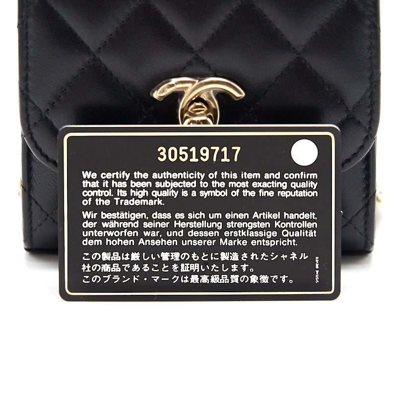 Chanel Lambskin Quilted Mini Trendy CC Chain Wallet Black