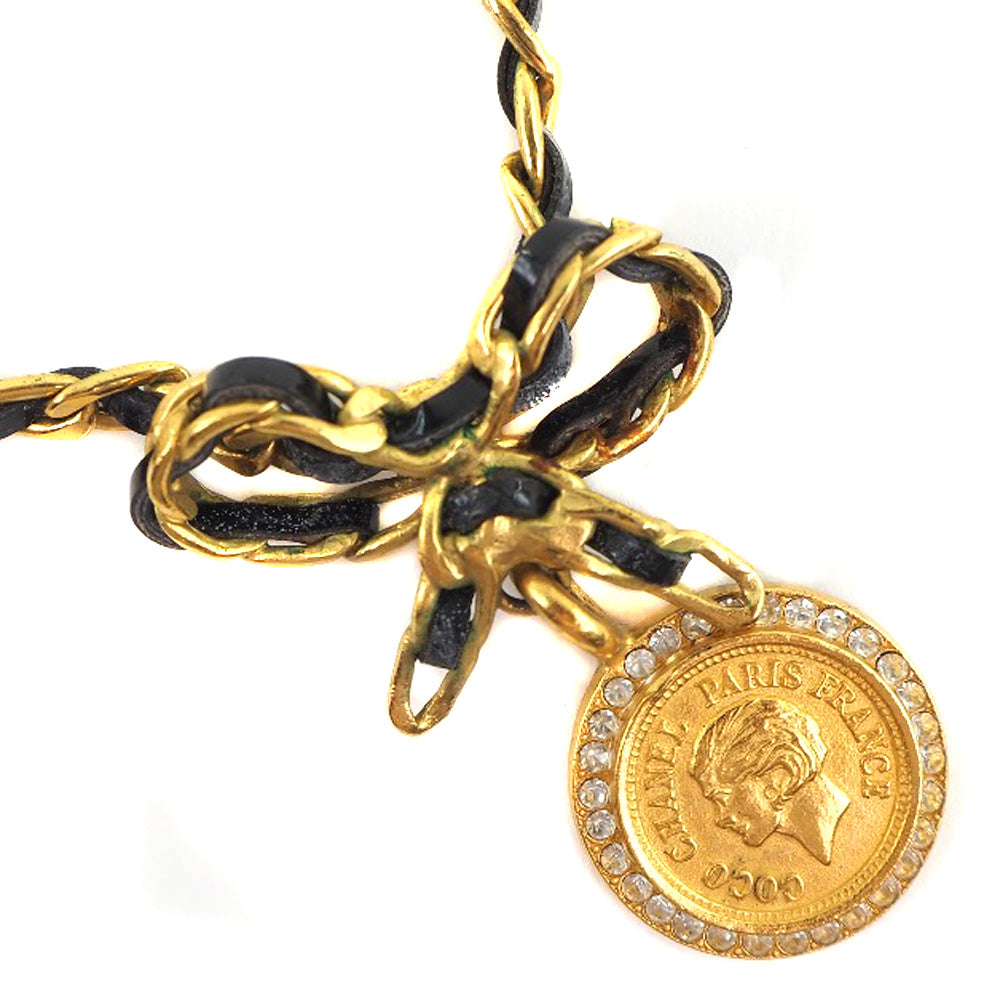 Chanel Coin Ribbon Necklace