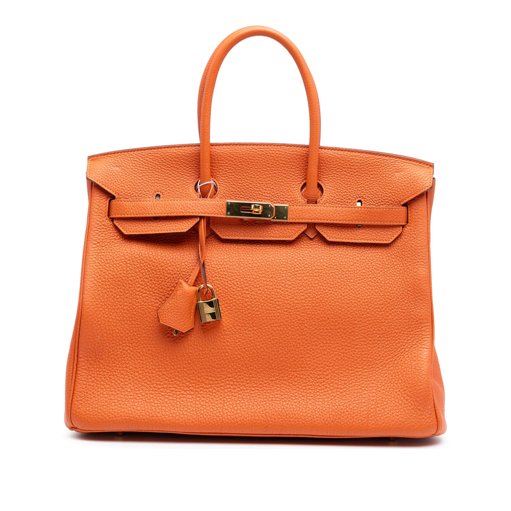 Birkin Handbag Orange Togo with Gold Hardware 35