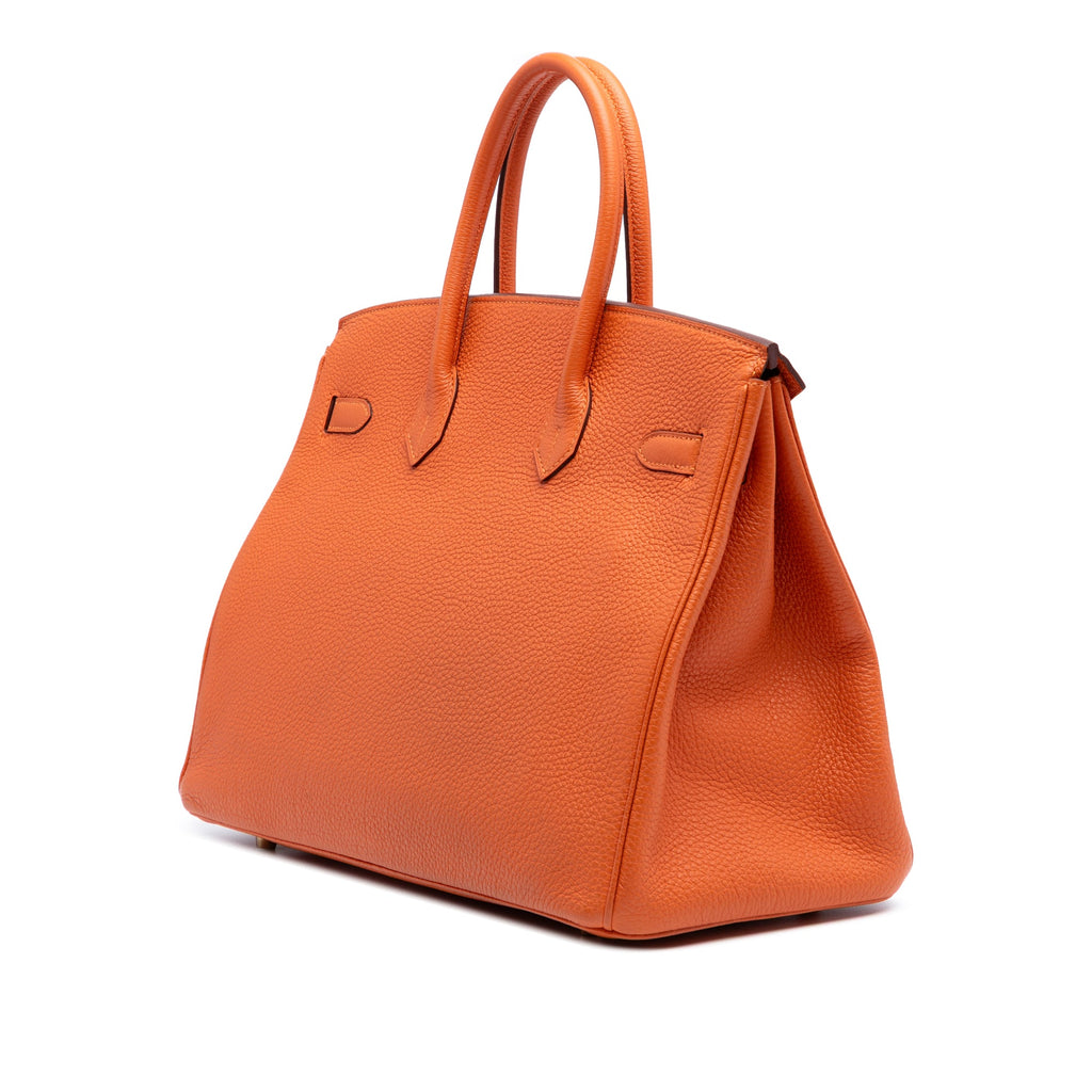 Birkin Handbag Orange Togo with Gold Hardware 35