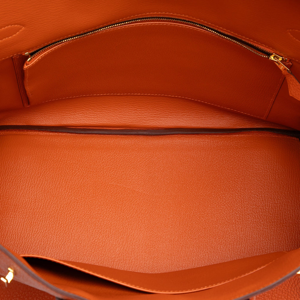 Birkin Handbag Orange Togo with Gold Hardware 35