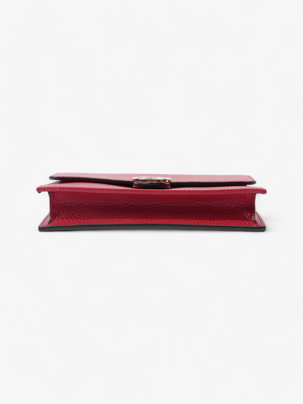 Gucci Interlocking G Flap Chain Wallet Red Leather