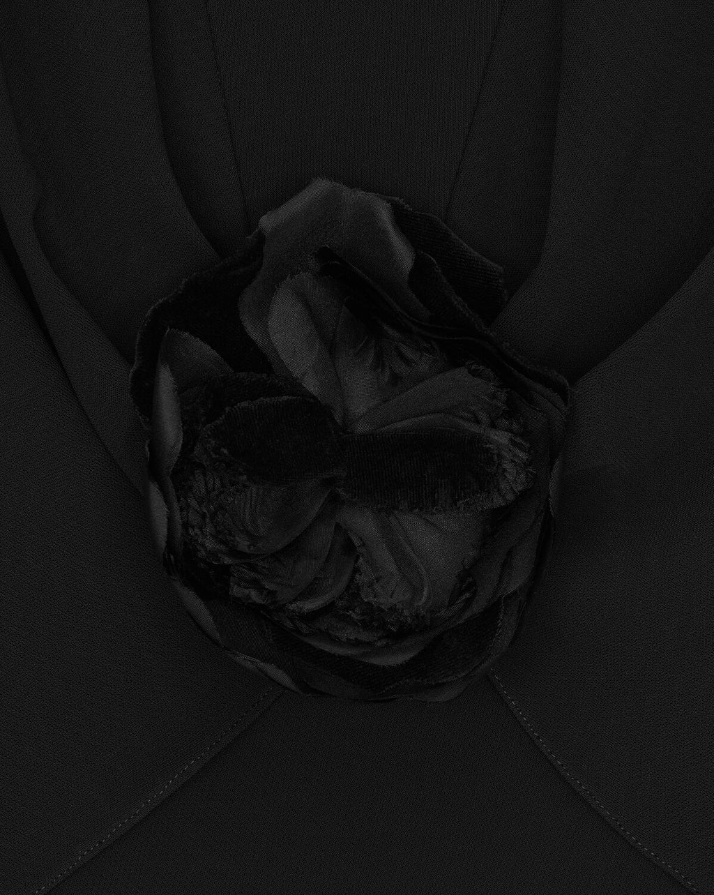 YVES SAINT LAUREN FLOWER DETAIL CREPE JERSEY TOP