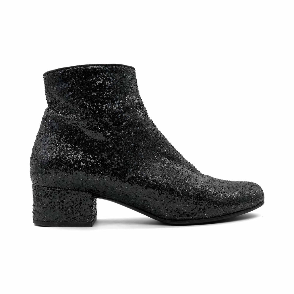 Saint Laurent 'Caleb' Glitter Ankle Boots - Women's 37