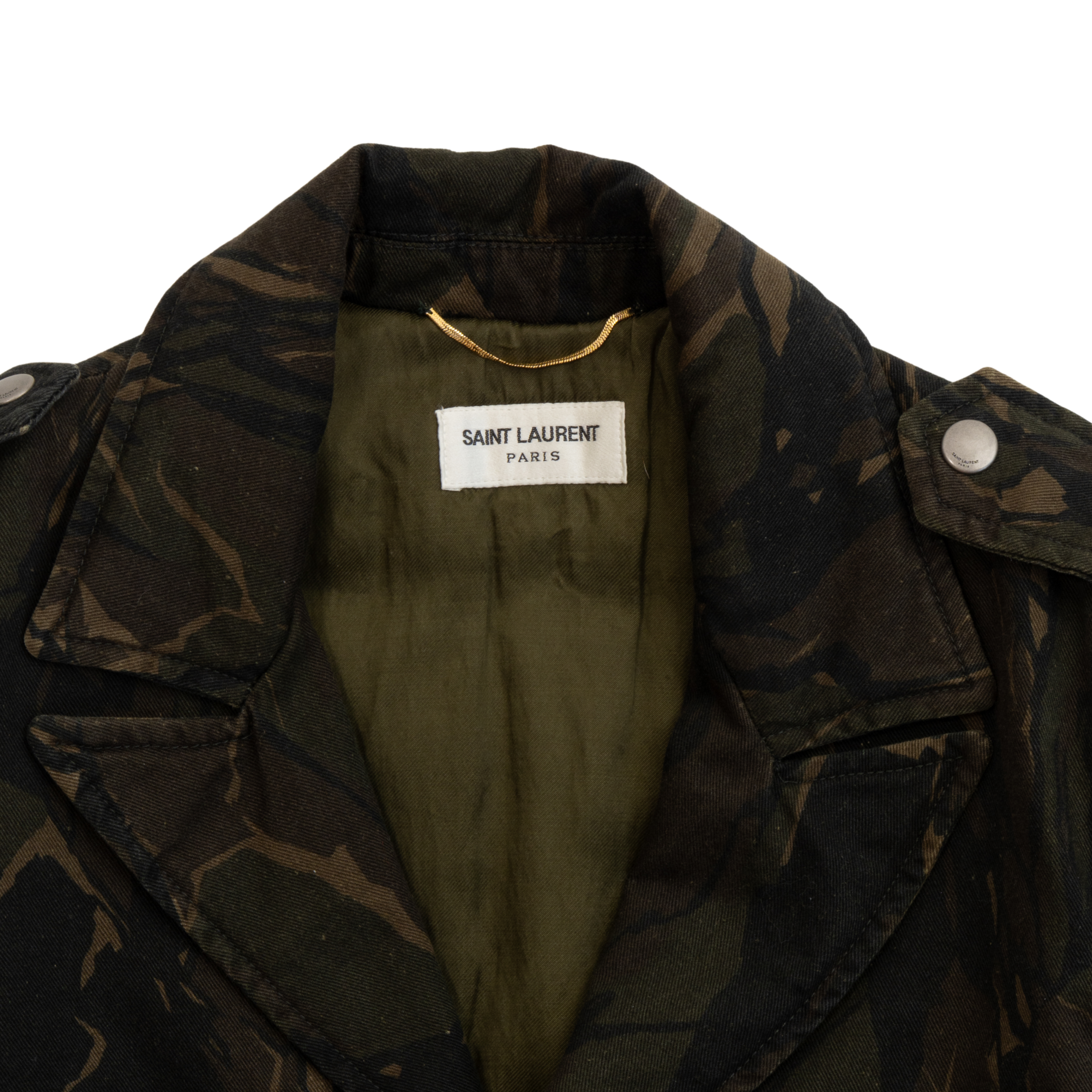 Saint Laurent 'Militaire' Hybrid Bomber Jacket - Women's 36
