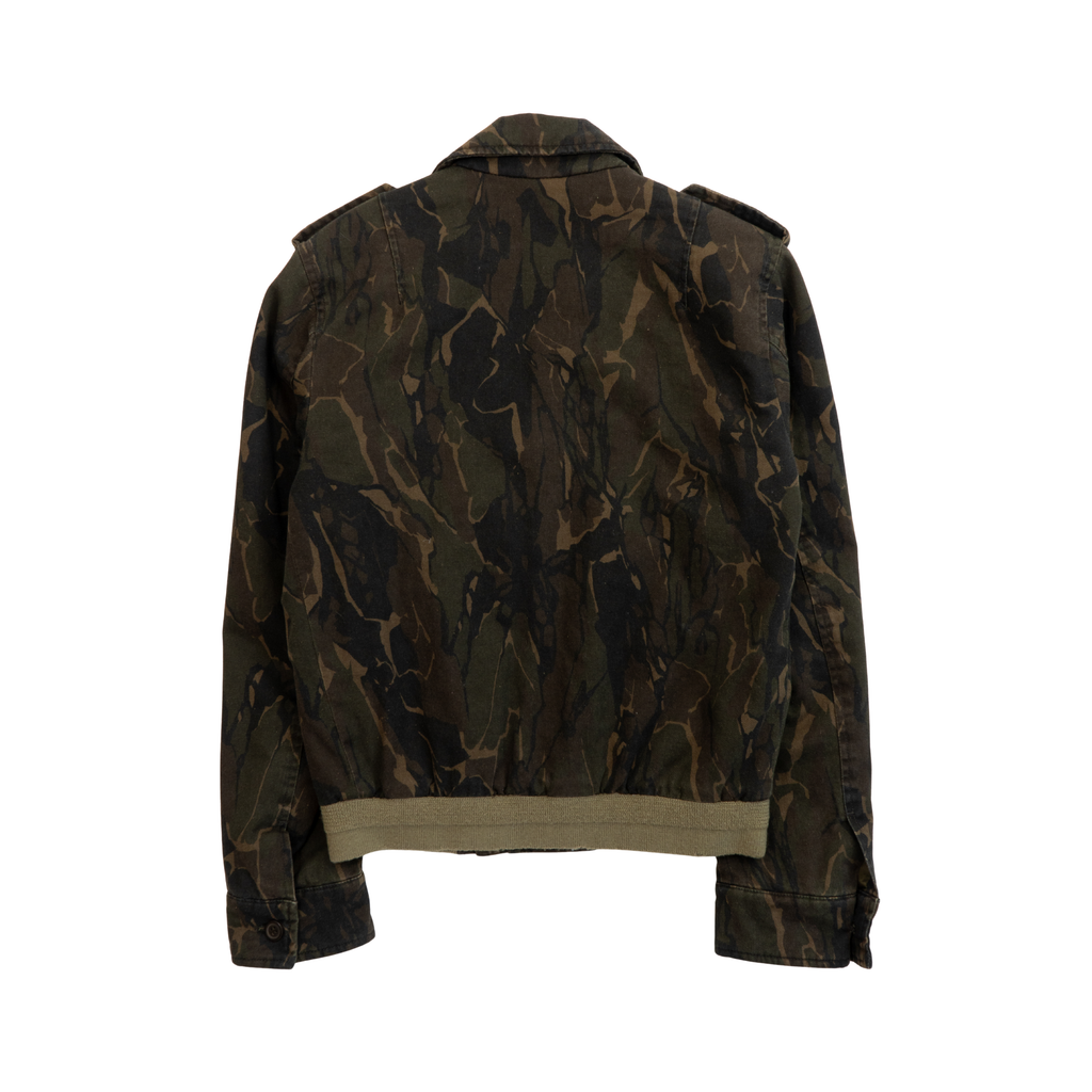 Saint Laurent 'Militaire' Hybrid Bomber Jacket - Women's 36