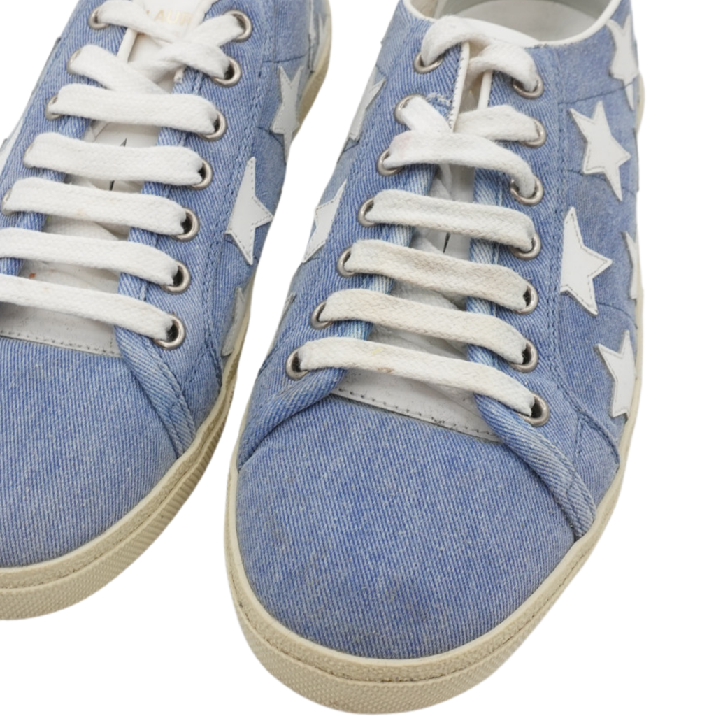 Saint Laurent 'Court Classic' Denim Star Sneakers - Women's 38