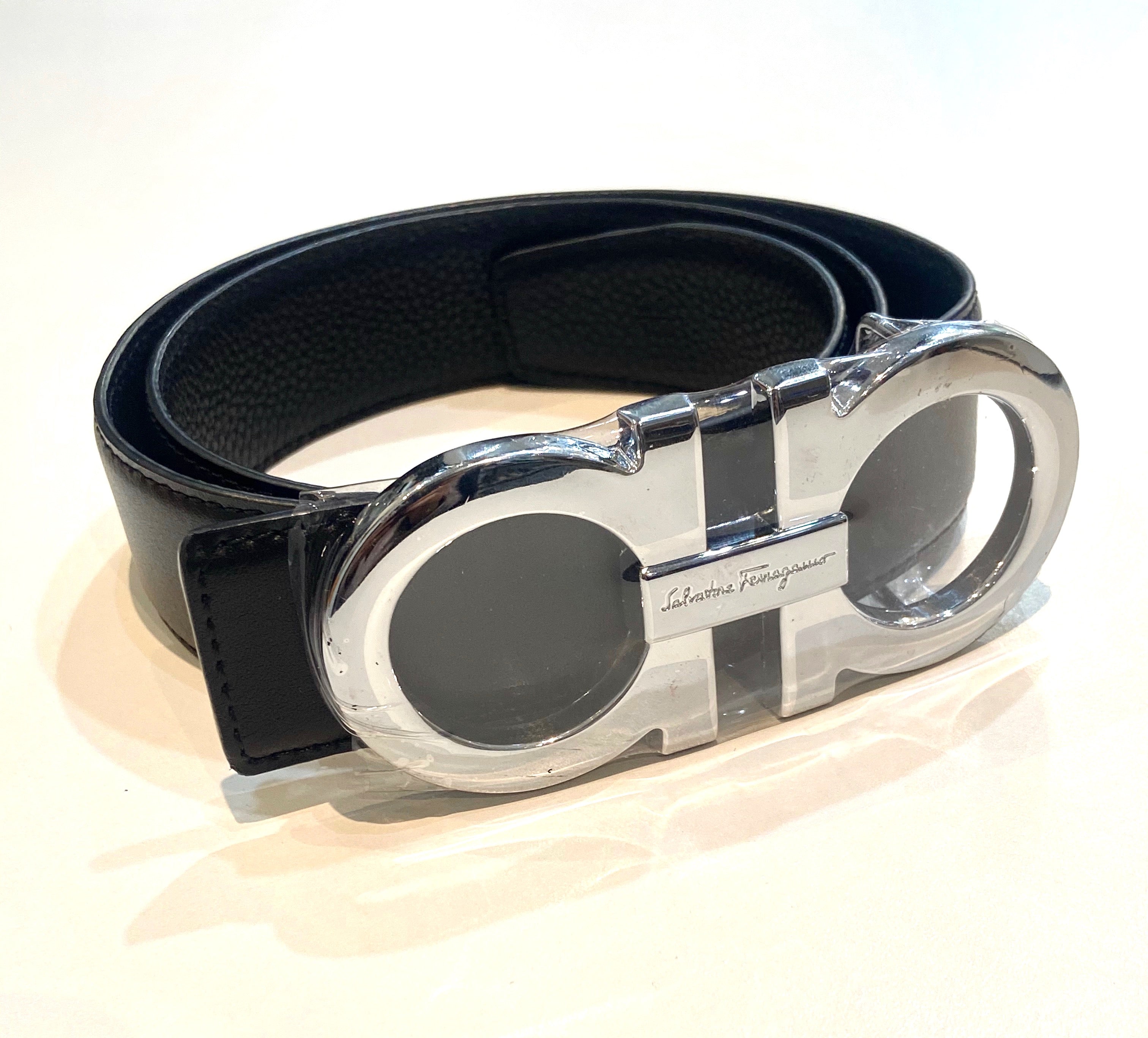 SALVATORE FERRAGAMO CALFSKIN LEATHER GANCINI BELT