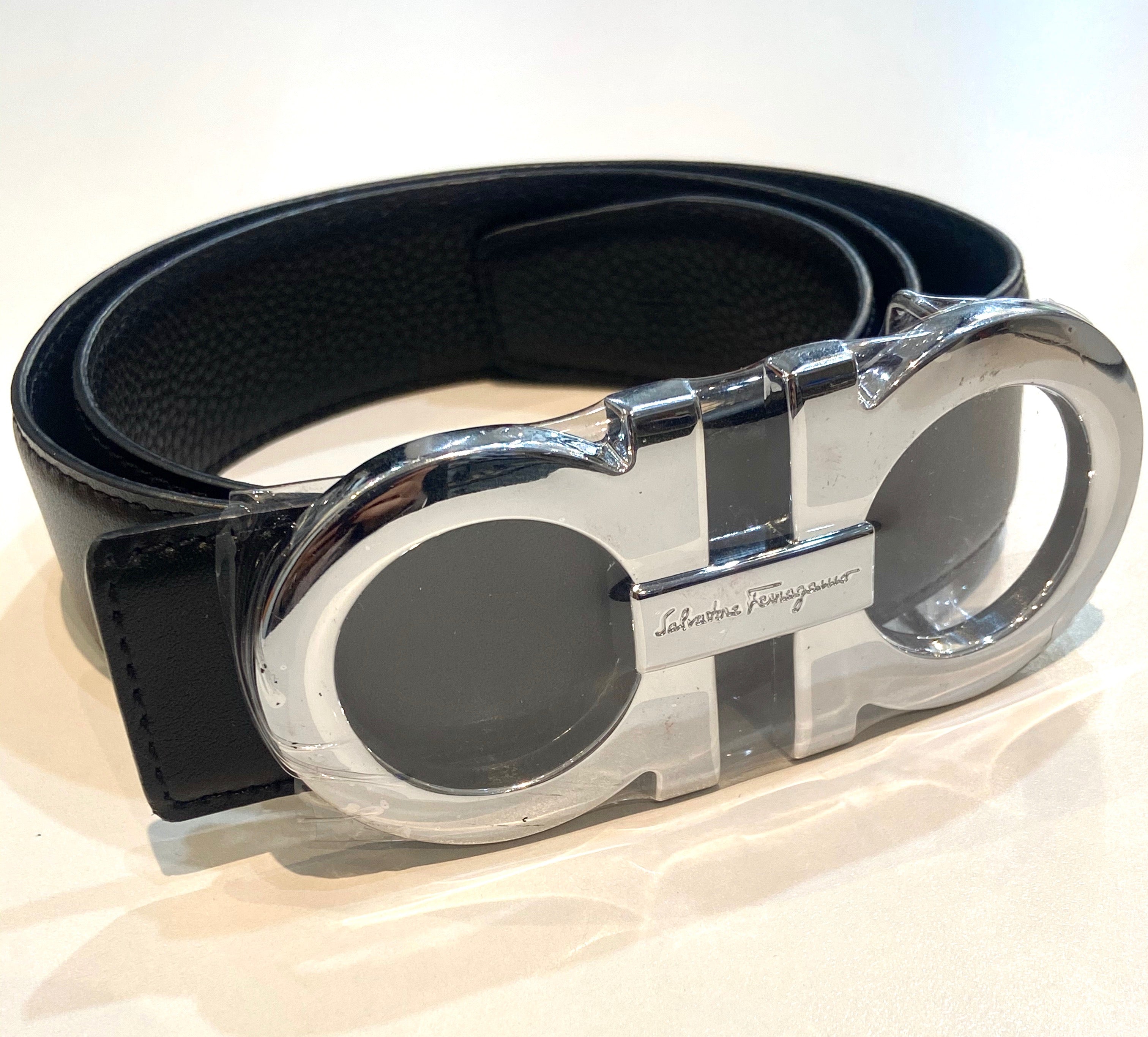 SALVATORE FERRAGAMO CALFSKIN LEATHER GANCINI BELT