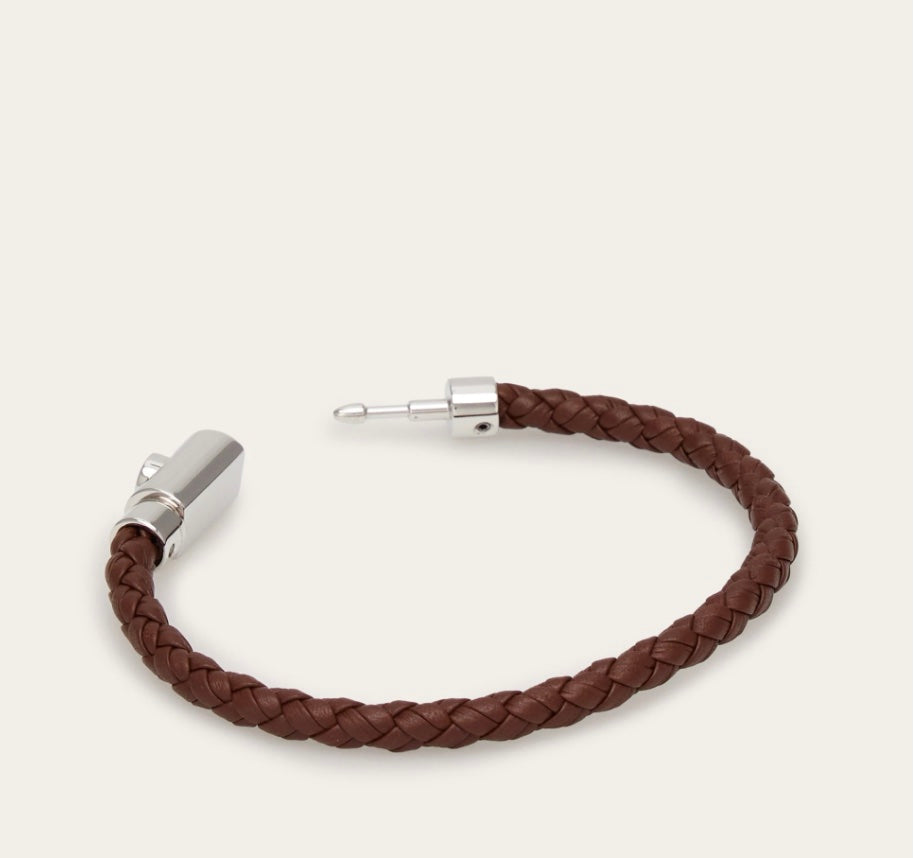 SALVATORE FERRAGAMO BRAIDED LEATHER BRACELET