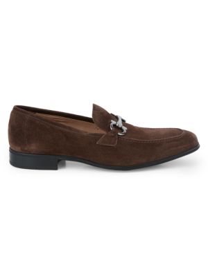 SALVATORE FERRAGAMO BROWN SUEDE LOAFERS