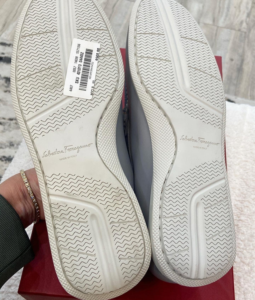 SALVATORE FERRAGAMO GREY MEN'S LOAFERS