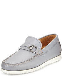 SALVATORE FERRAGAMO GREY MEN'S LOAFERS