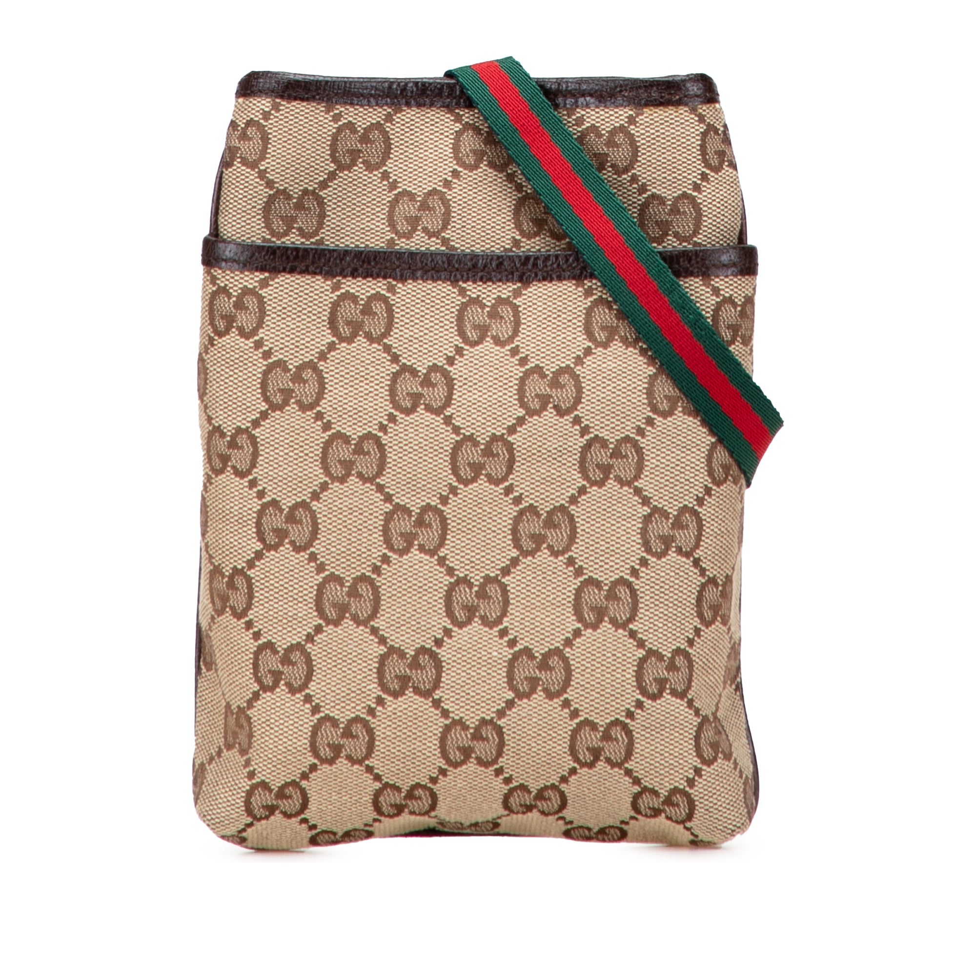 Web Strap Zip Messenger Bag GG Canvas Small