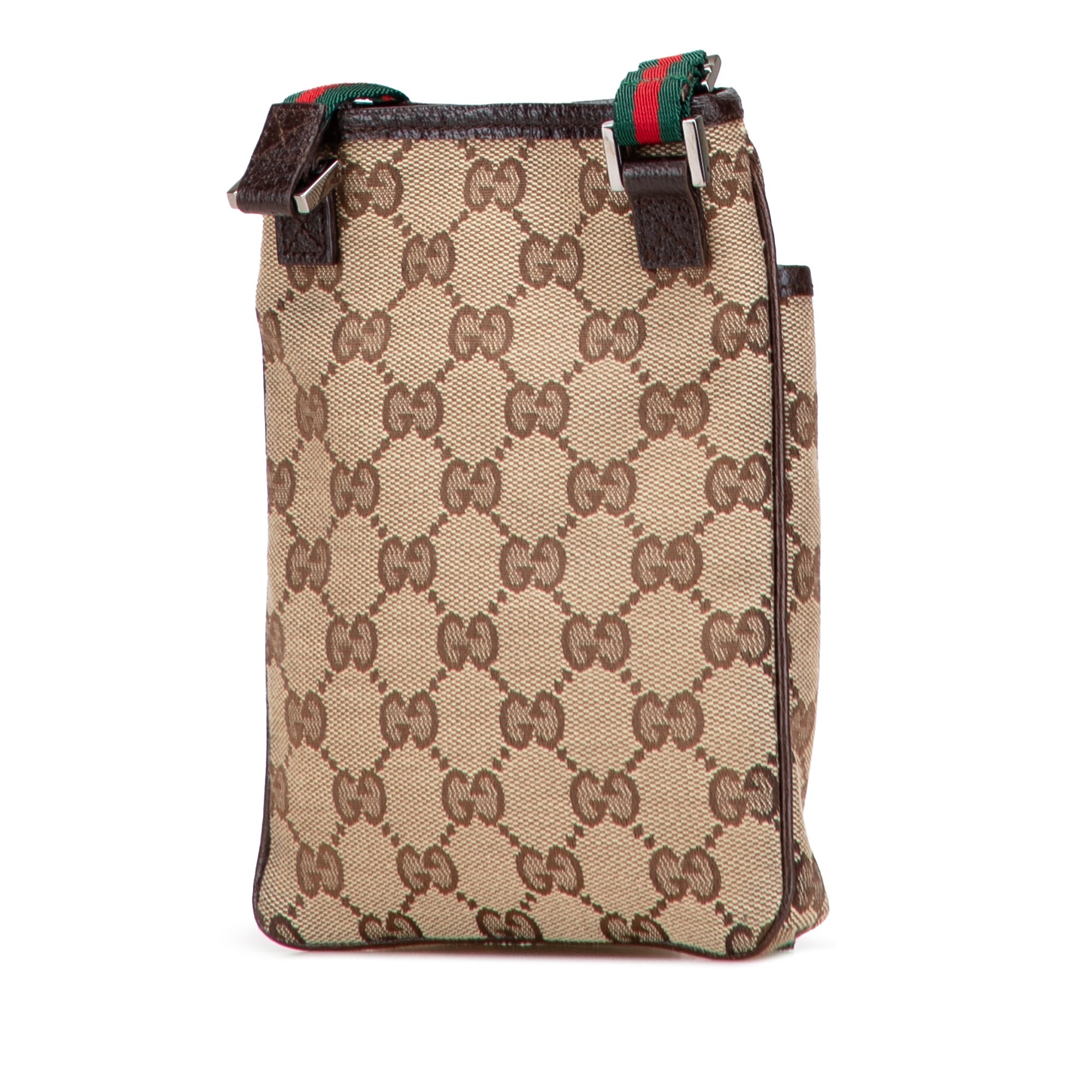 Web Strap Zip Messenger Bag GG Canvas Small
