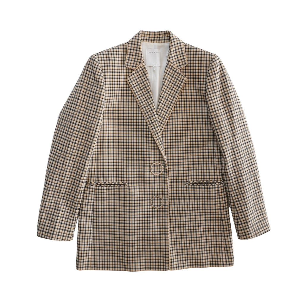 Sandro Plaid Blazer Jacket - Women's 36