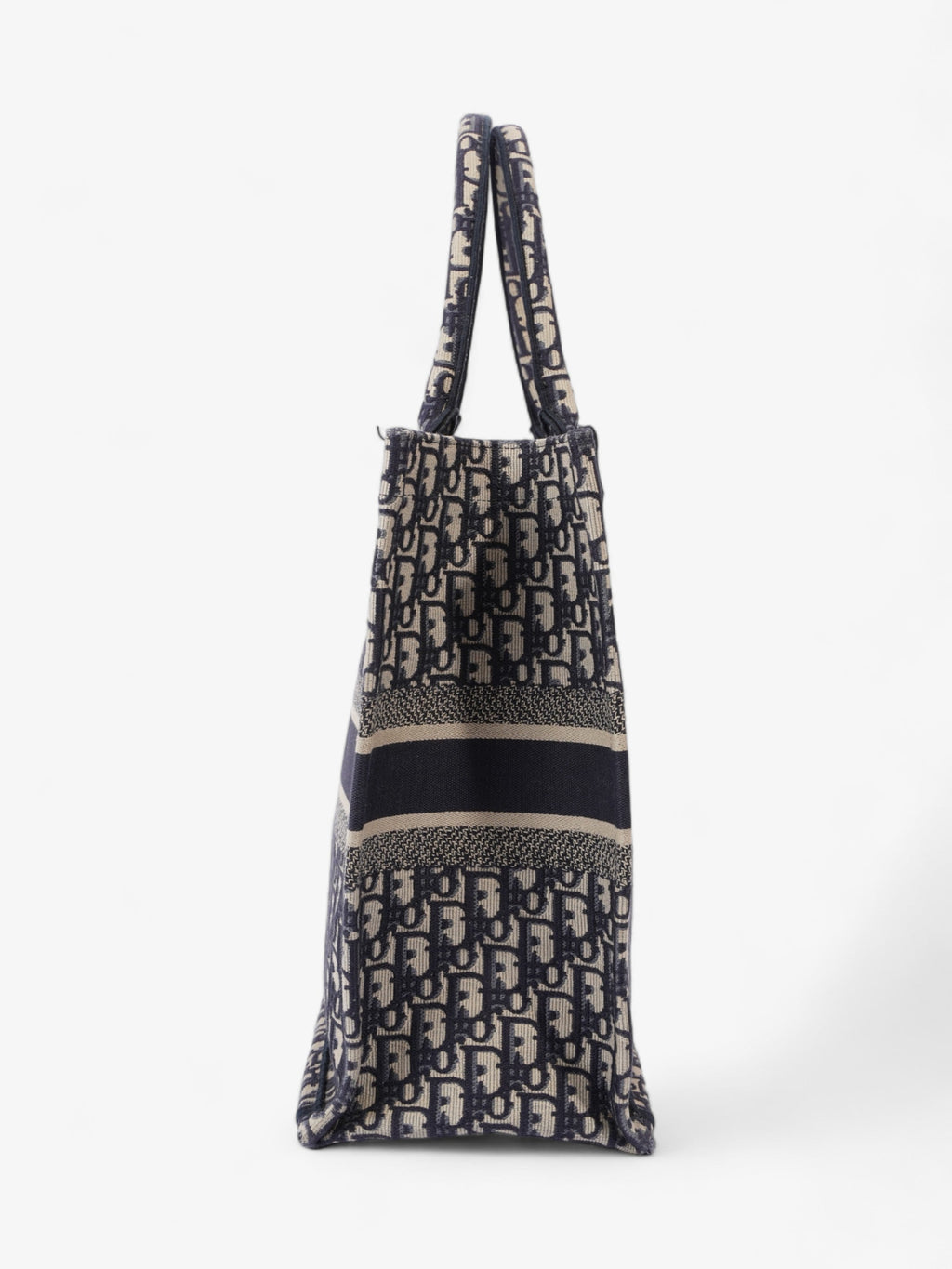 Christian Dior Book Tote Ecru / Blue Oblique Canvas Large