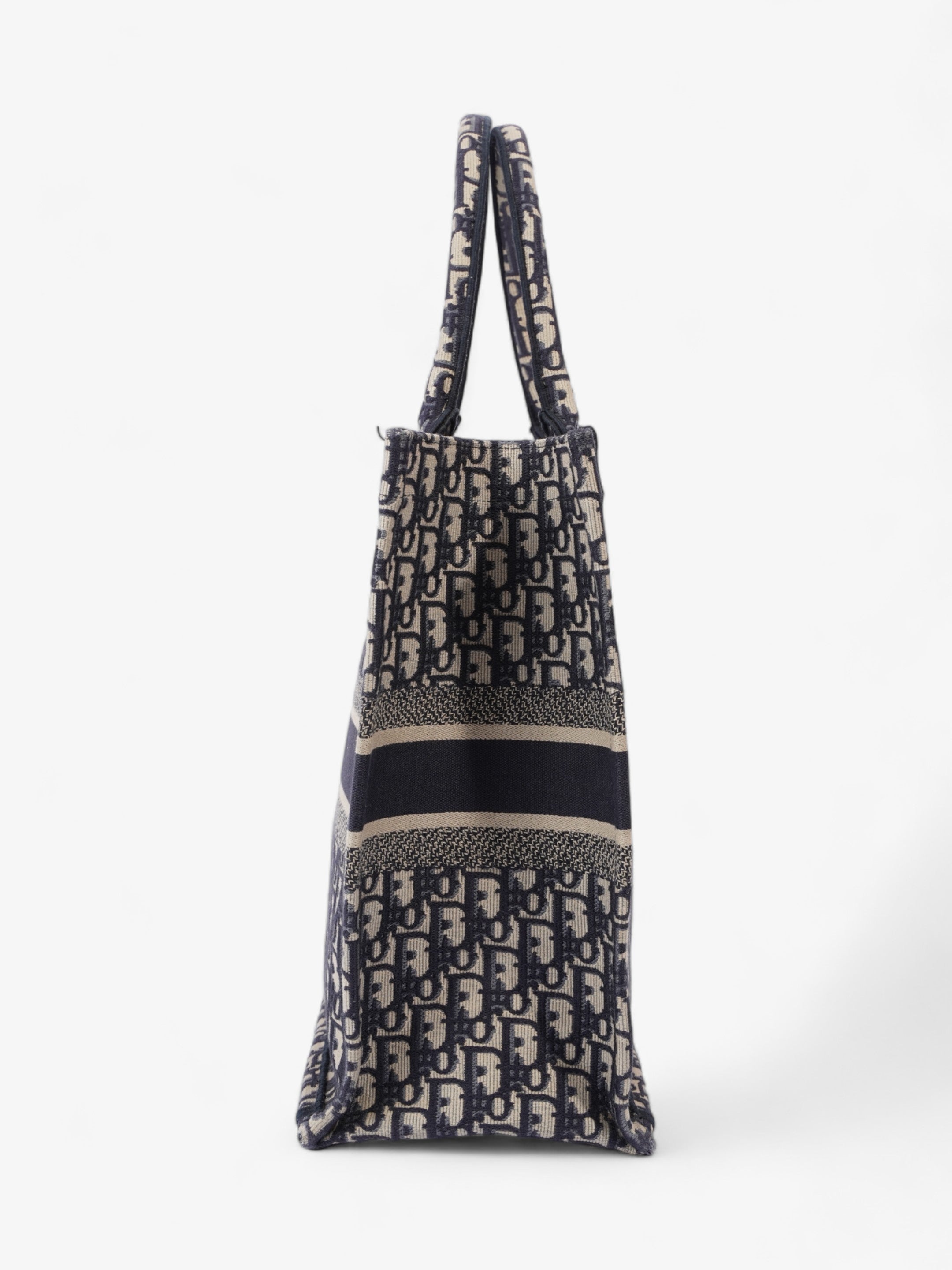 Christian Dior Book Tote Ecru / Blue Oblique Canvas Large