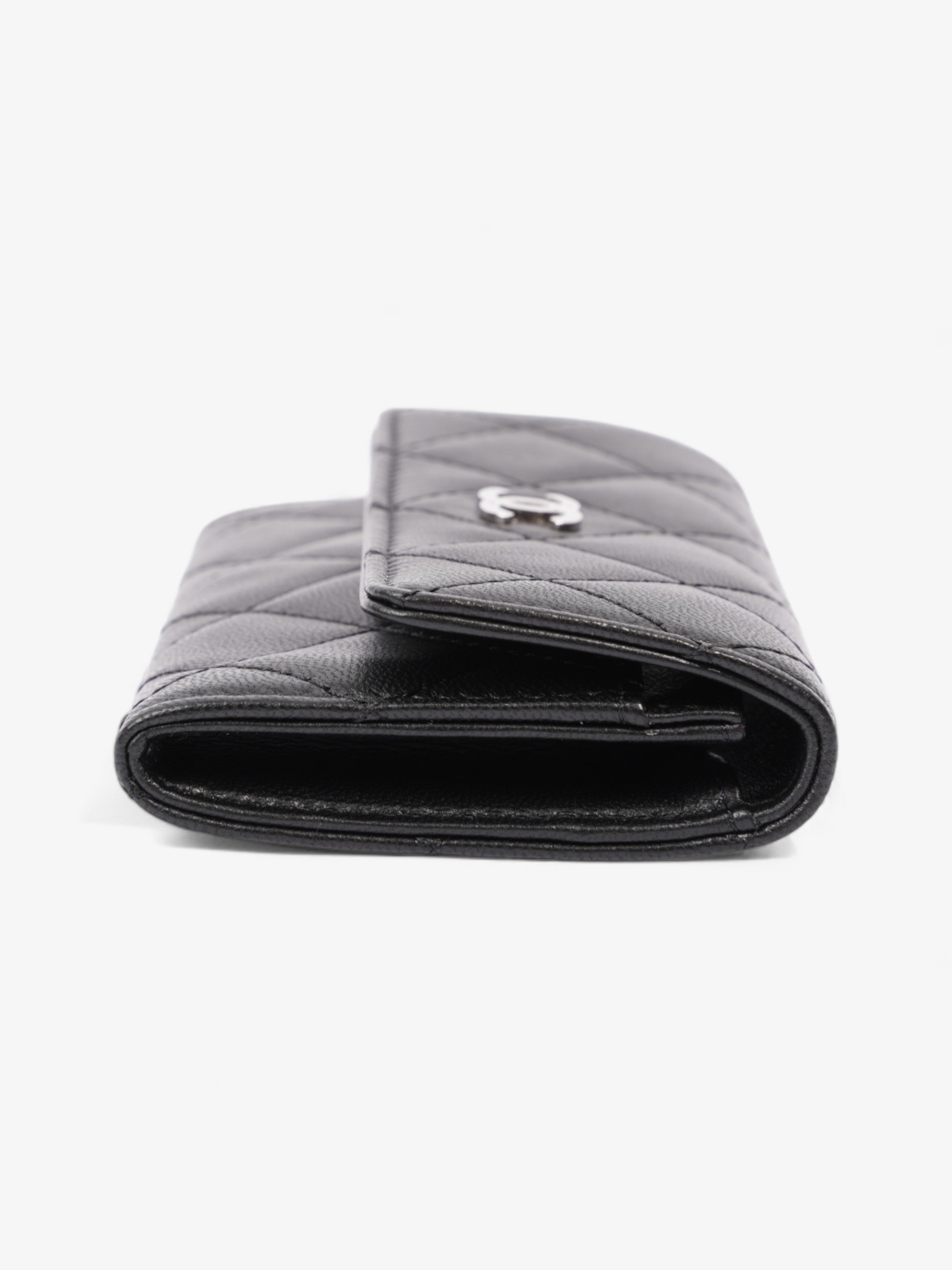 Chanel Interlocking CC Small Flap  Holder Black Lambskin Leather