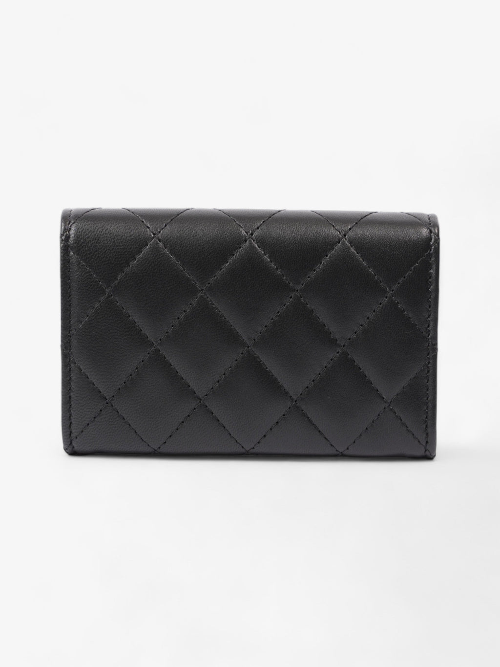 Chanel Interlocking CC Small Flap  Holder Black Lambskin Leather