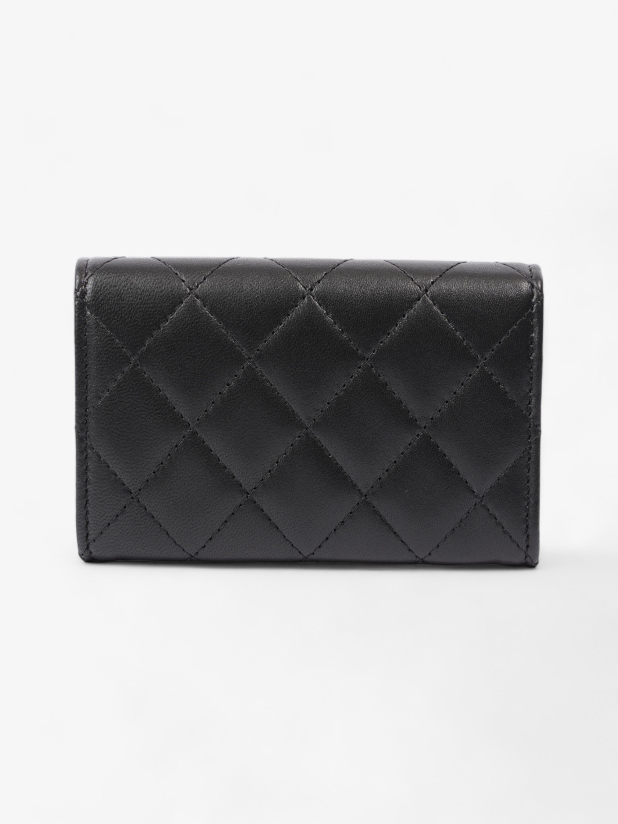 Chanel Interlocking CC Small Flap  Holder Black Lambskin Leather