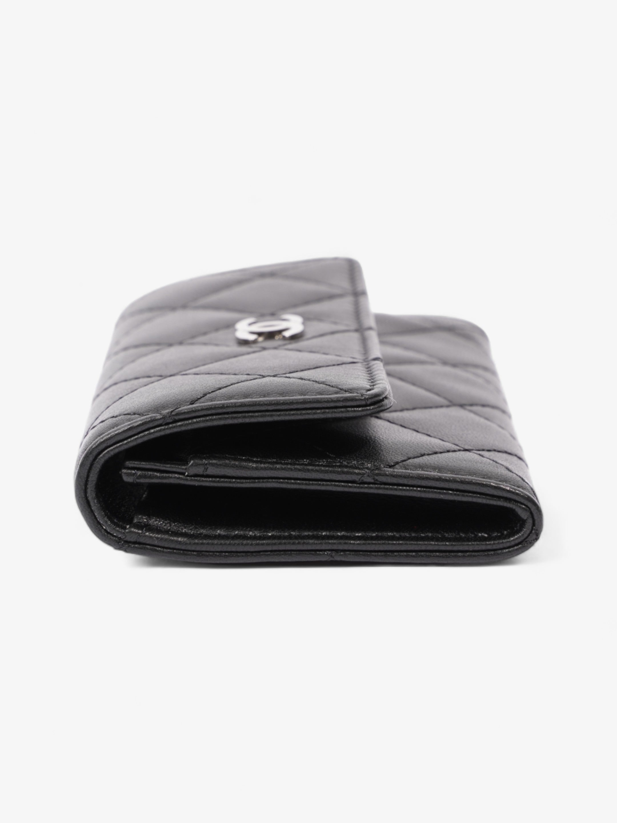 Chanel Interlocking CC Small Flap  Holder Black Lambskin Leather