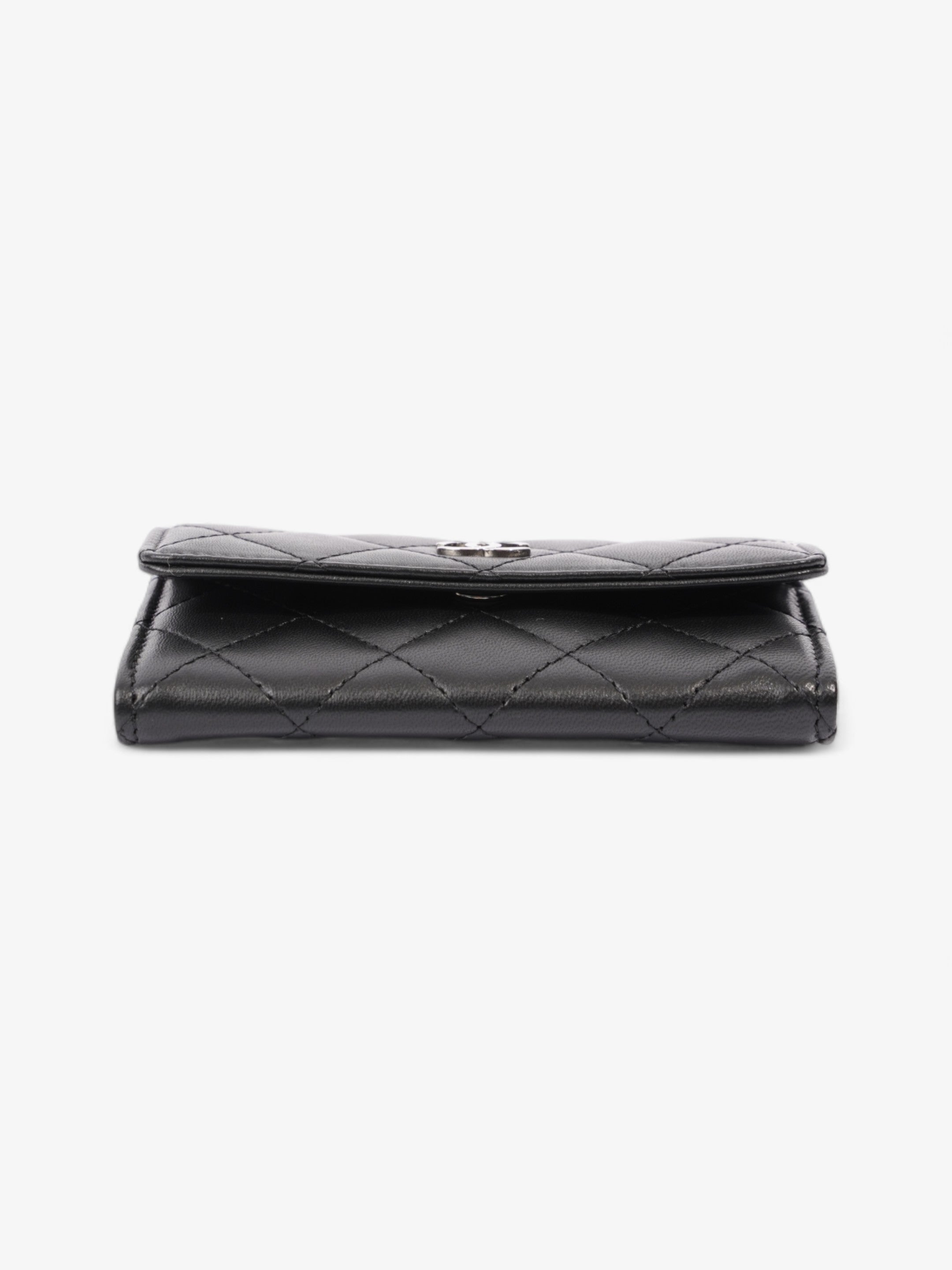 Chanel Interlocking CC Small Flap  Holder Black Lambskin Leather