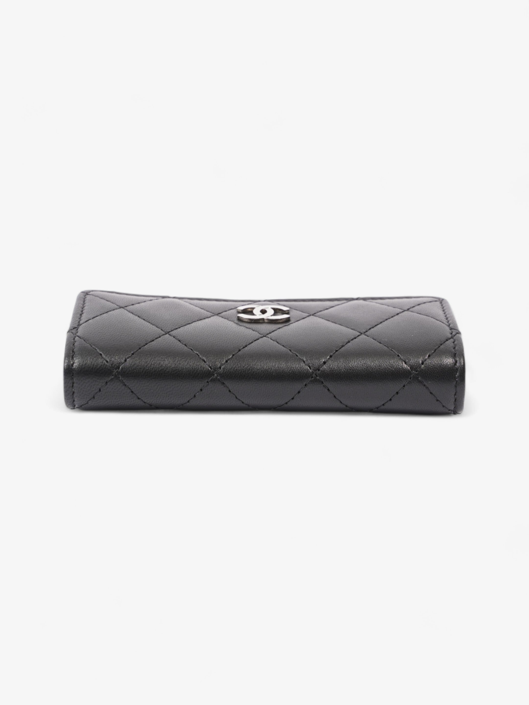 Chanel Interlocking CC Small Flap  Holder Black Lambskin Leather
