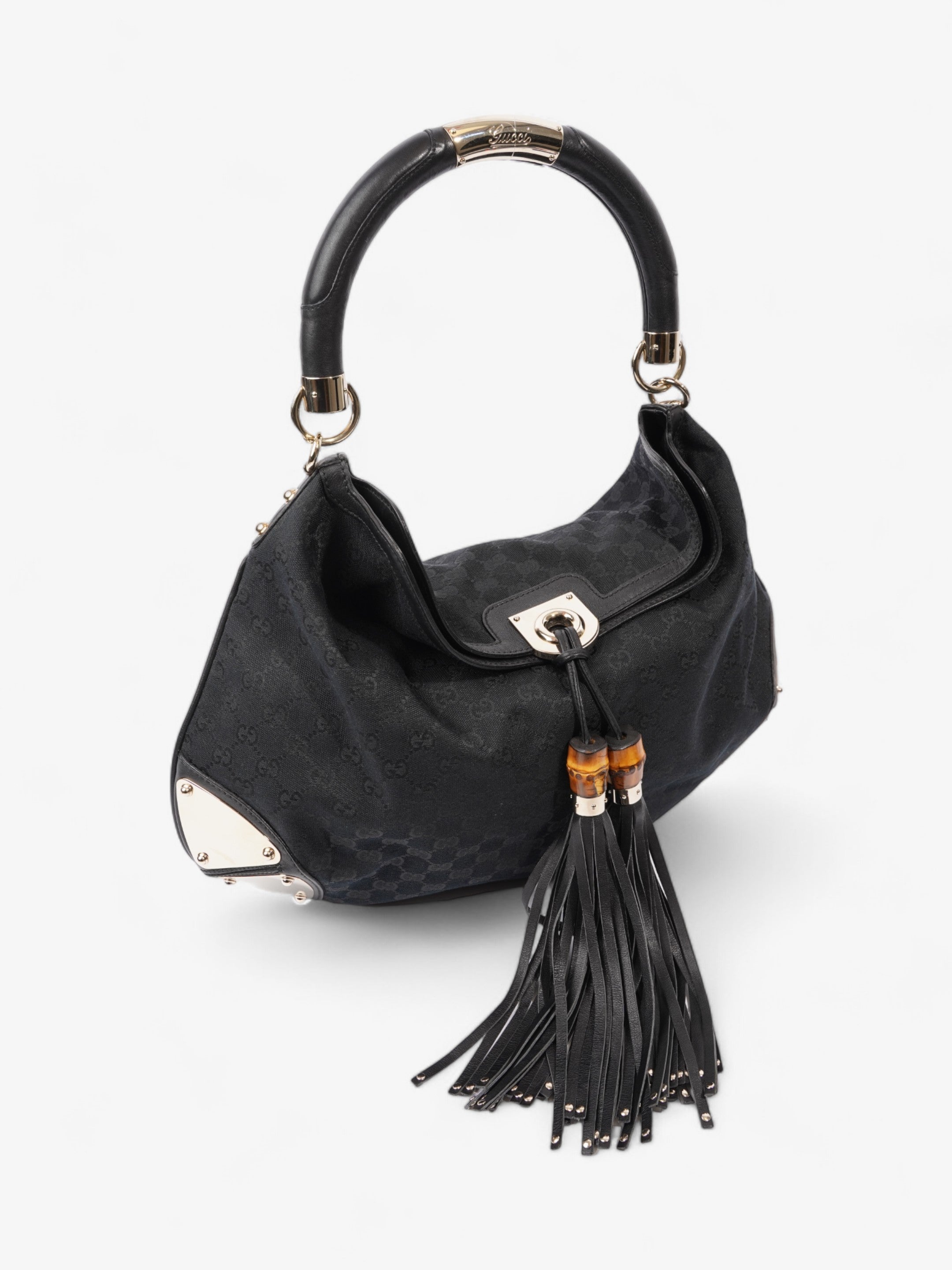 Gucci Indy Hobo Black Canvas