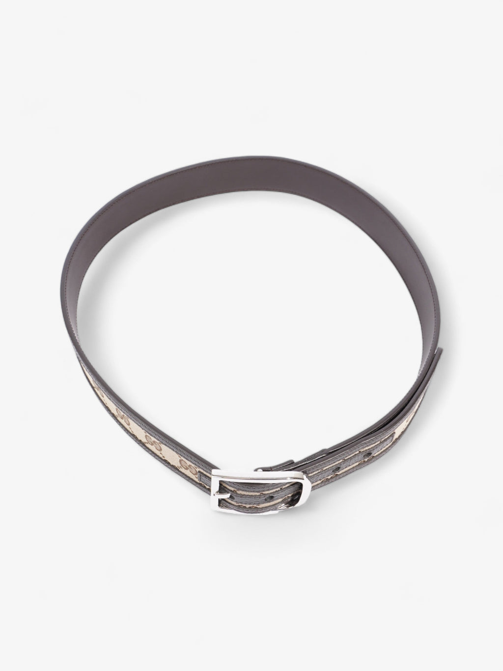 Gucci Gucci GG belt Beige And Ebony GG Supreme / Brown Leather Leather 95cm 38mm