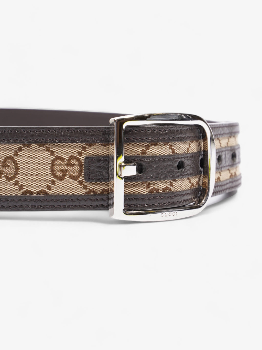 Gucci Gucci GG belt Beige And Ebony GG Supreme / Brown Leather Leather 95cm 38mm