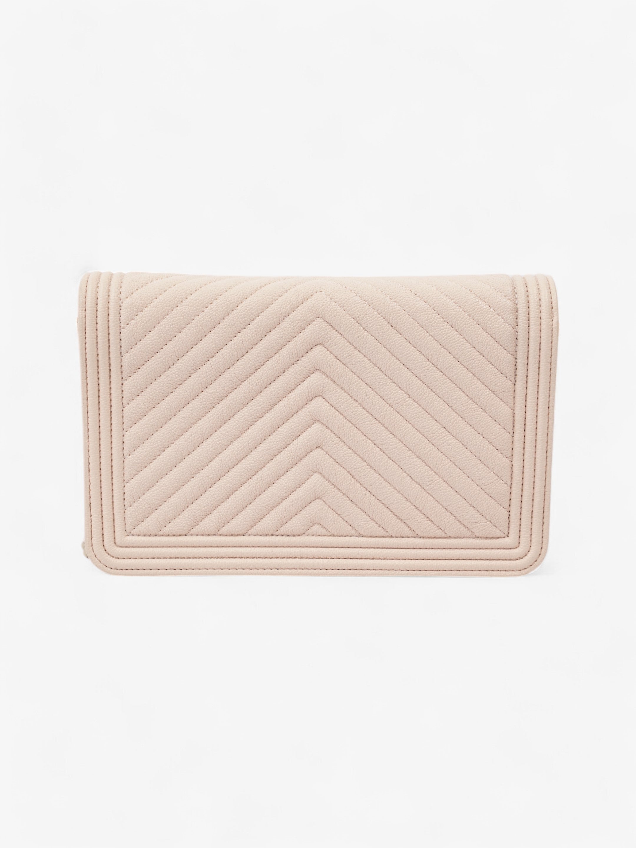 Chanel Boy Wallet on Chain Pink Nude Caviar Leather