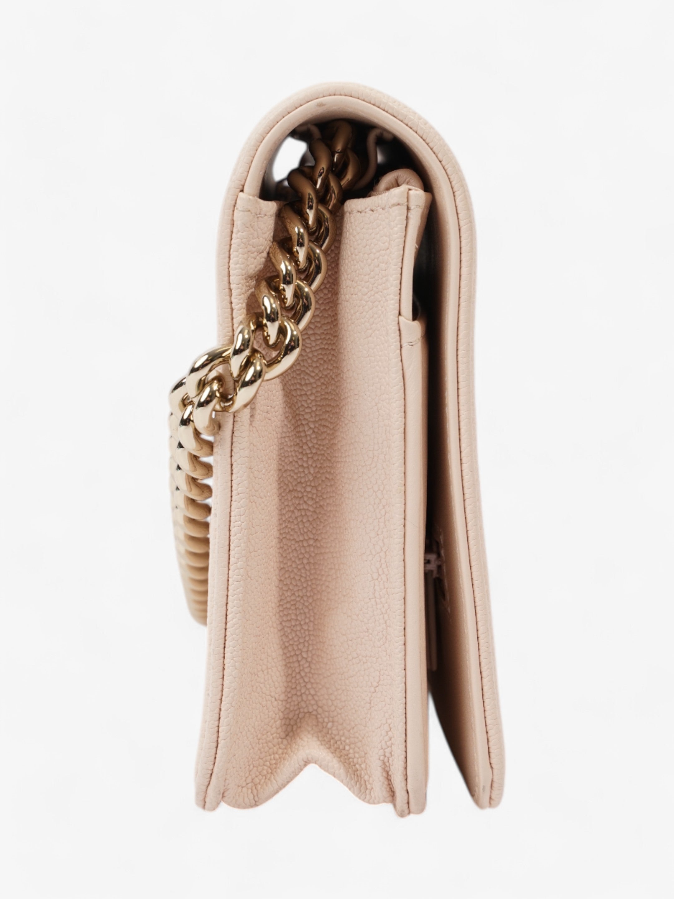 Chanel Boy Wallet on Chain Pink Nude Caviar Leather