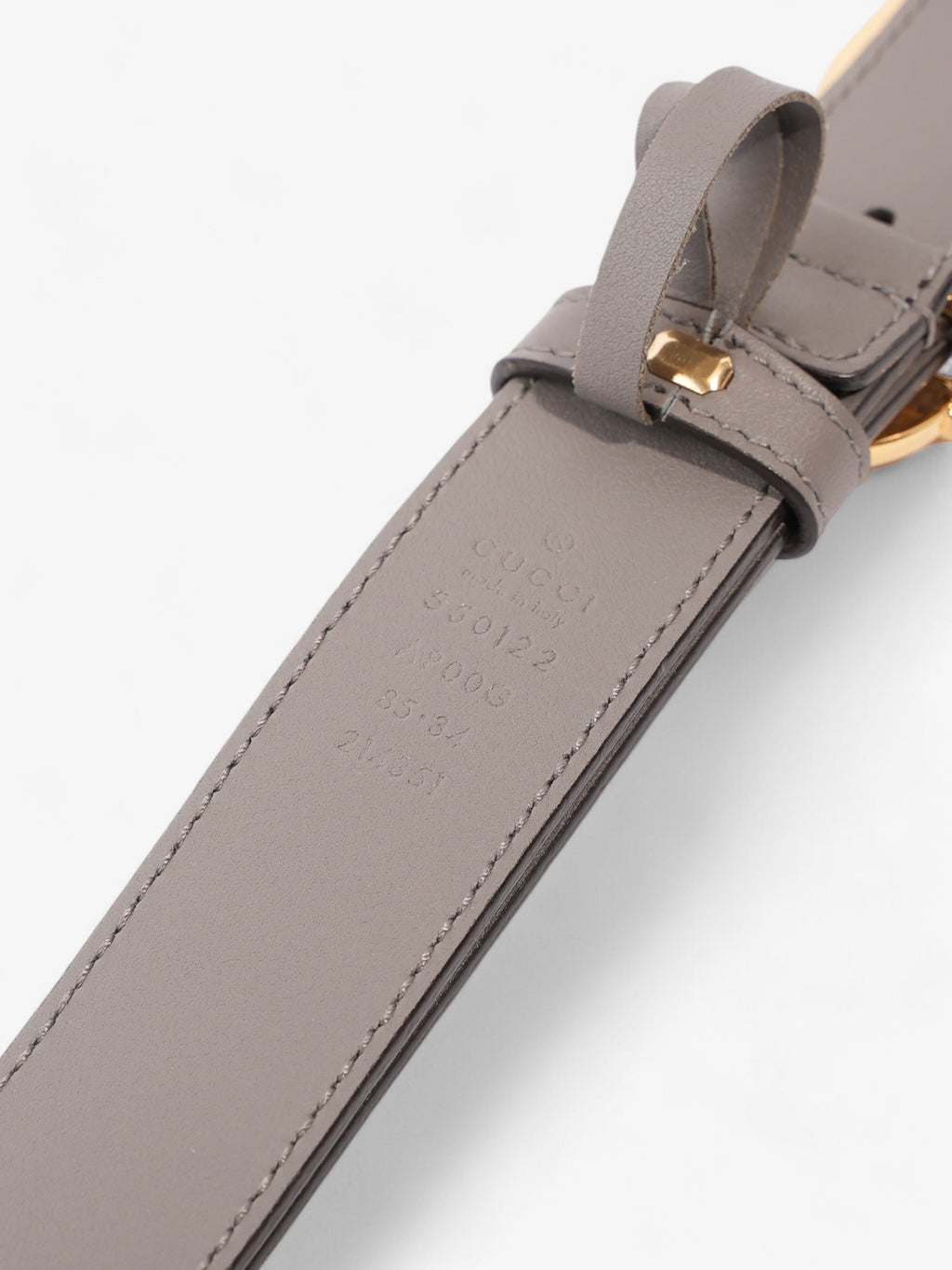Gucci Horsebit Belt Grey / Gold Leather 85cm / 34"