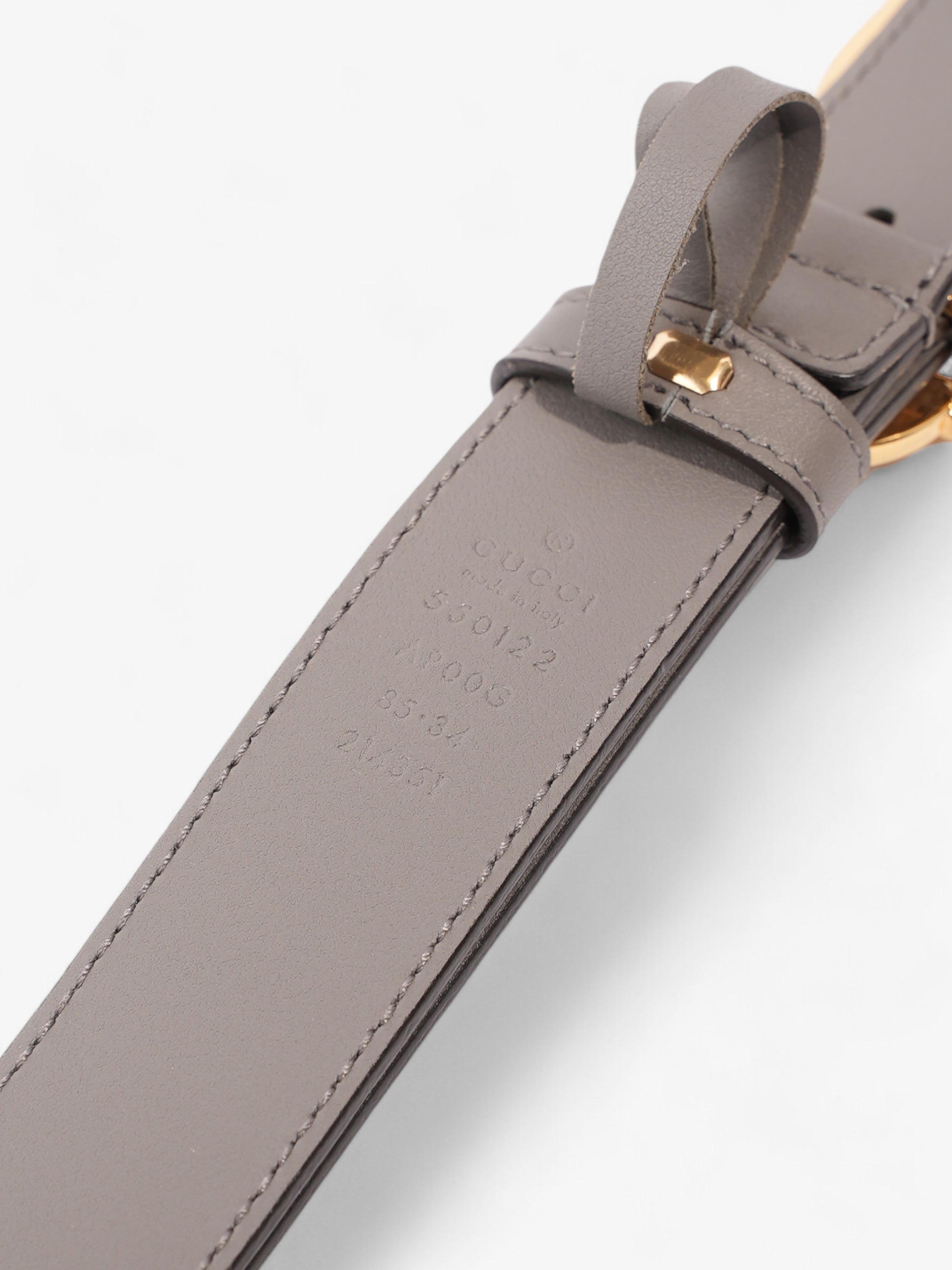 Gucci Horsebit Belt Grey / Gold Leather 85cm / 34"