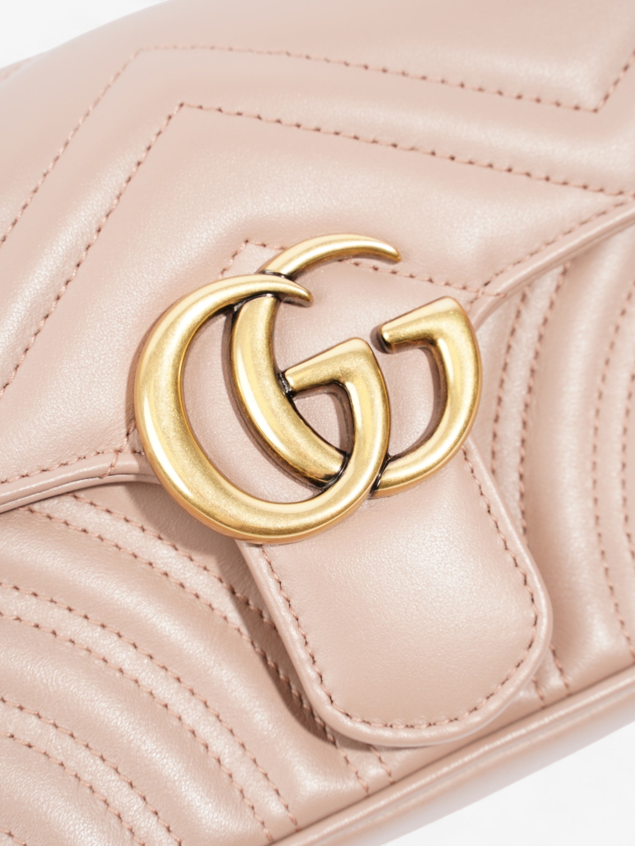 Gucci GG Marmont Dusty Pink Matelasse Leather Mini