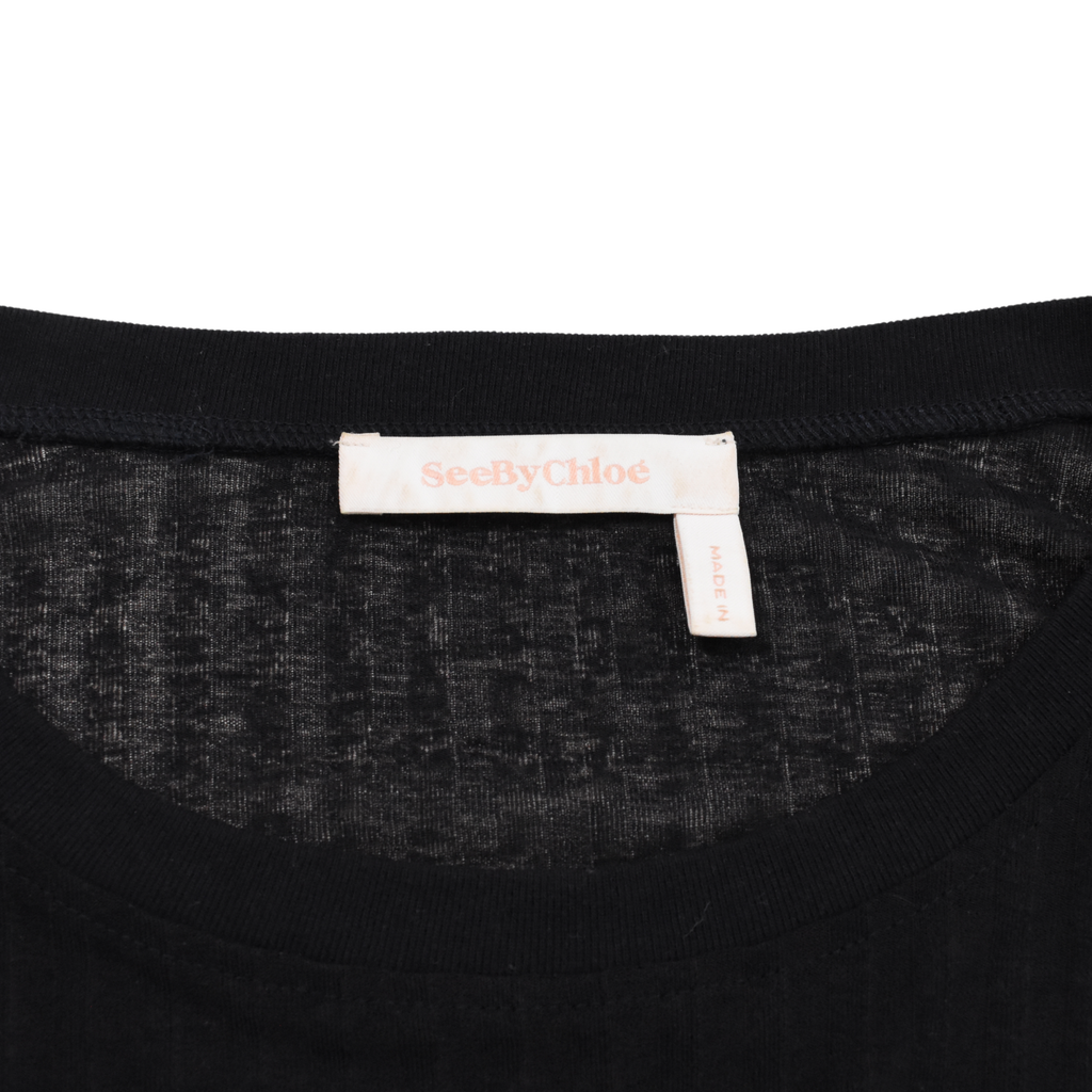 See By Chloe Ribbed Blouse Top - Women's M