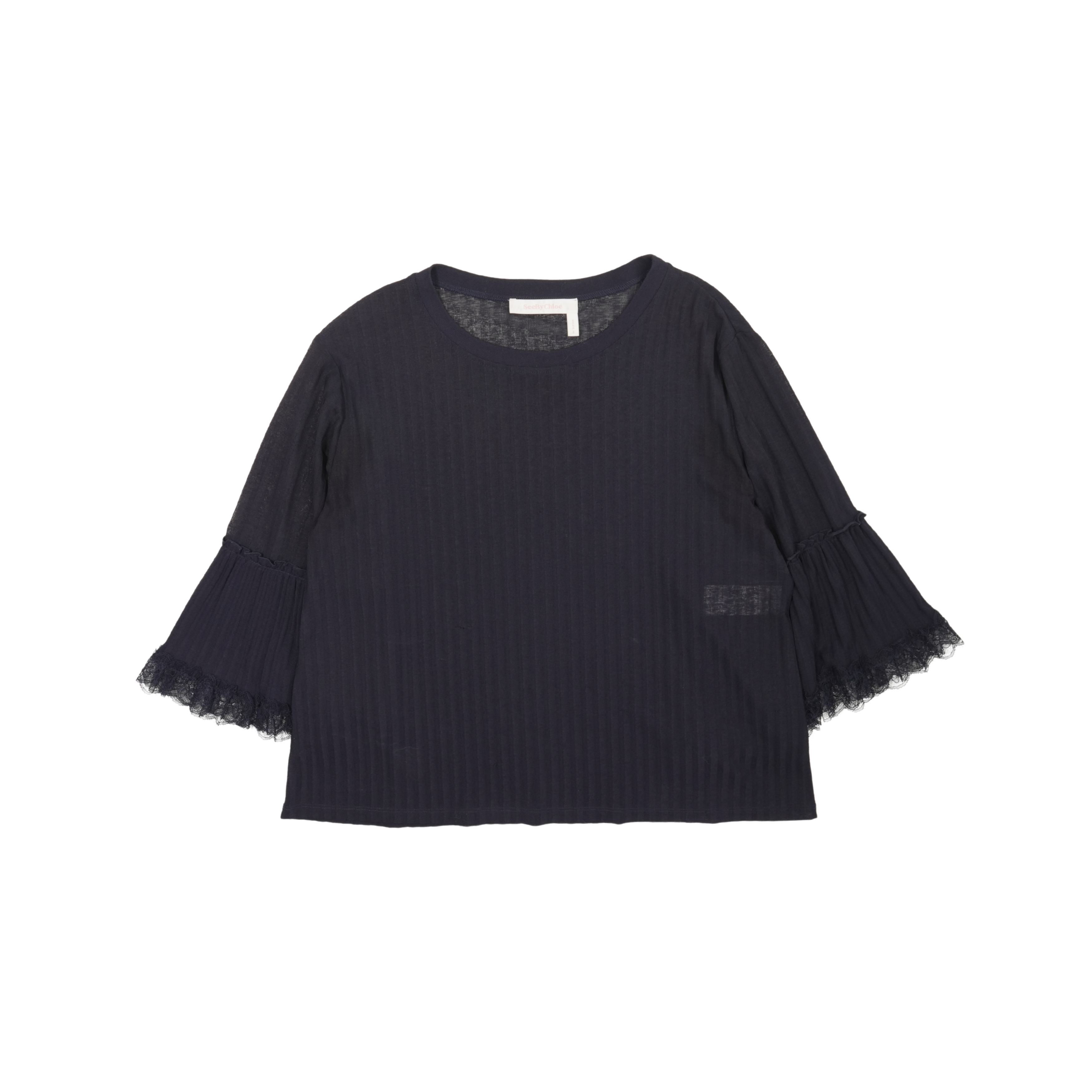 See By Chloe Ribbed Blouse Top - Women's M