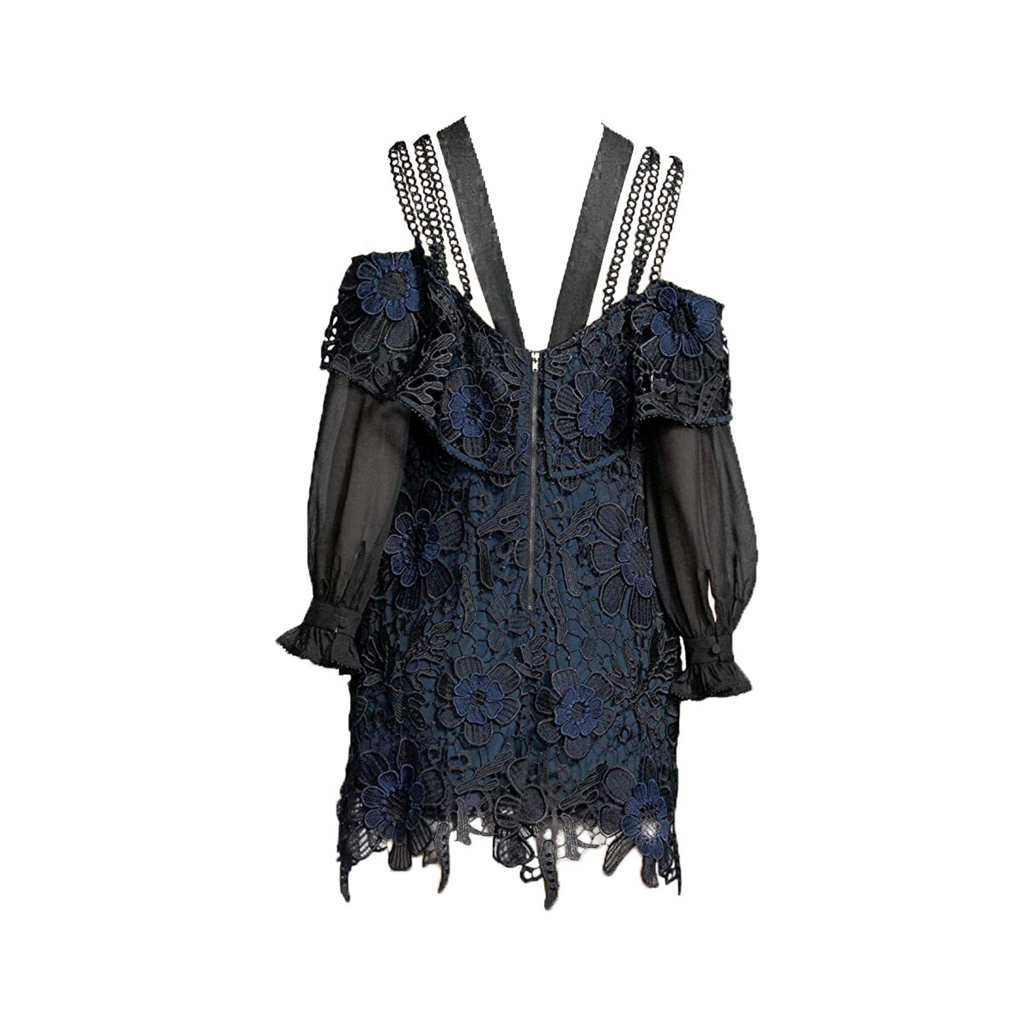 Self Portrait 'Guipure' Lace Dress - Women's 8