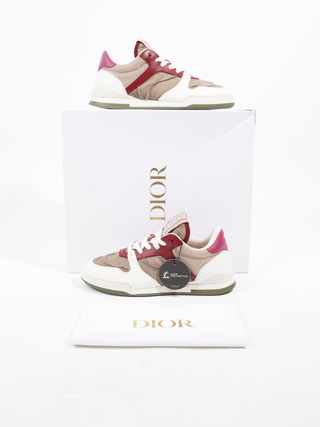 Christian Dior Camouflage Nylon White / Burgundy / Brown  Nylon EU 36 UK 3
