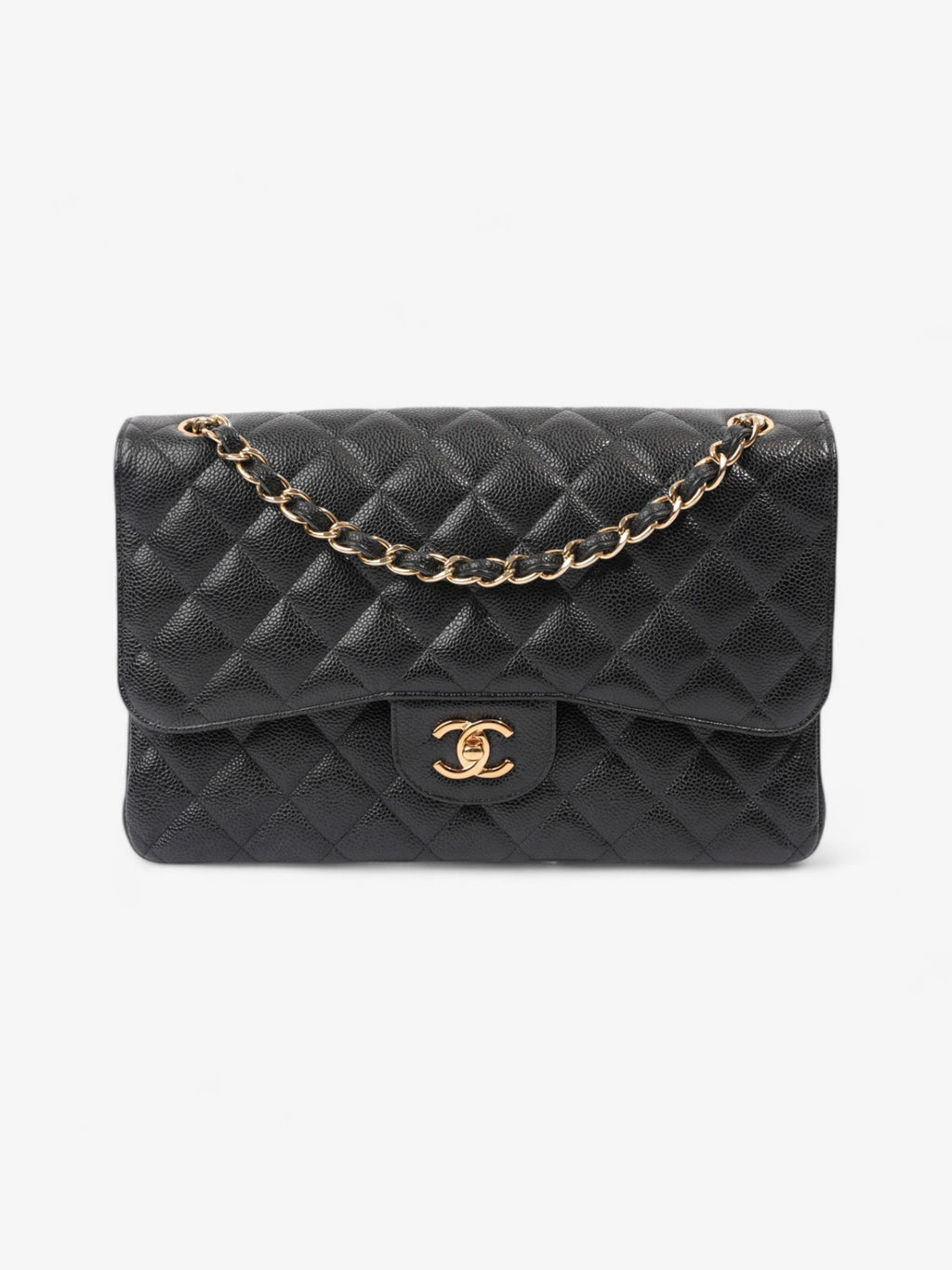Chanel Classic Double Flap Black Caviar Leather Jumbo