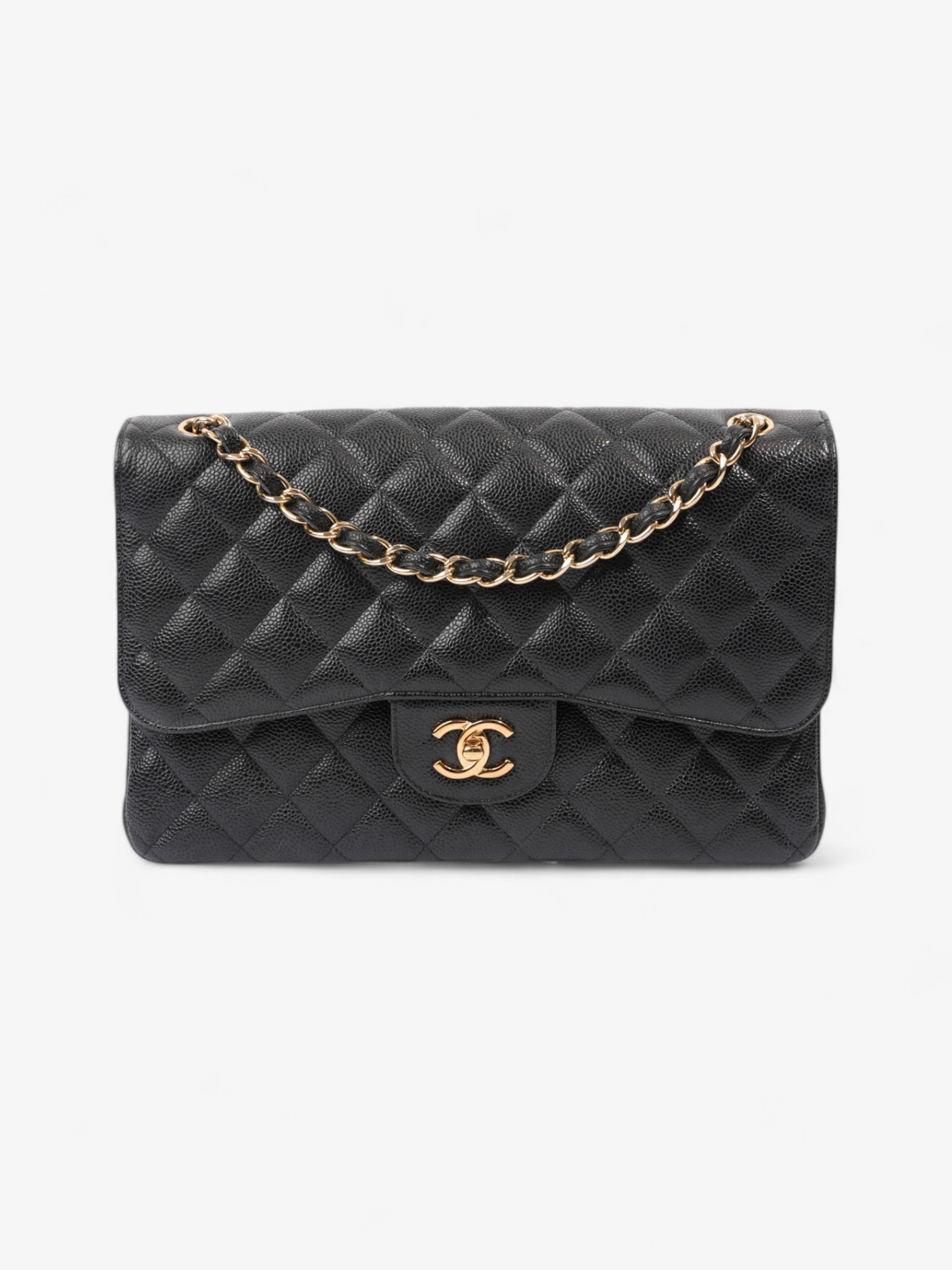 Chanel Classic Double Flap Black Caviar Leather Jumbo