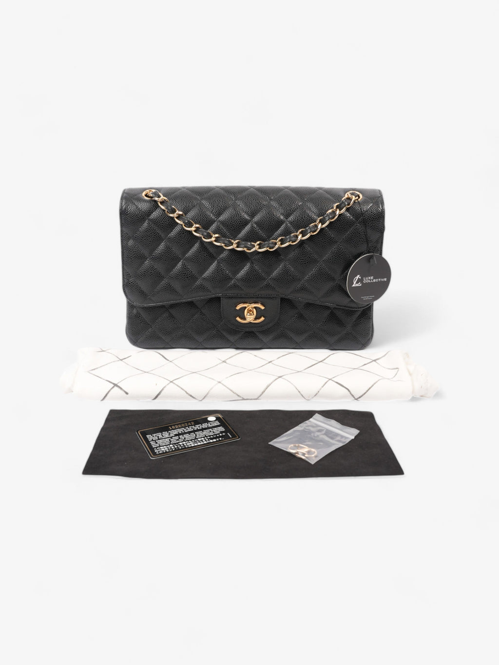 Chanel Classic Double Flap Black Caviar Leather Jumbo