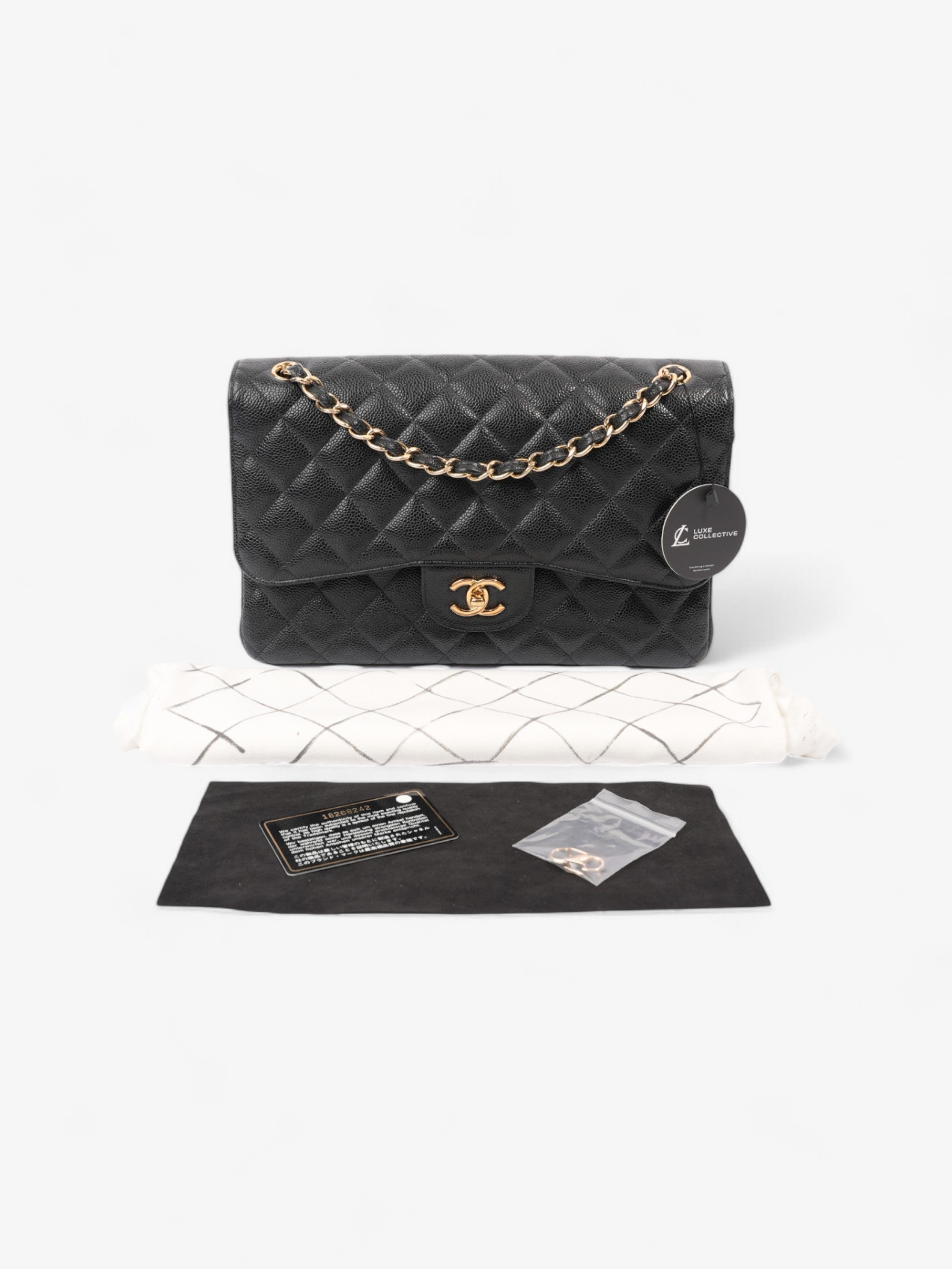 Chanel Classic Double Flap Black Caviar Leather Jumbo