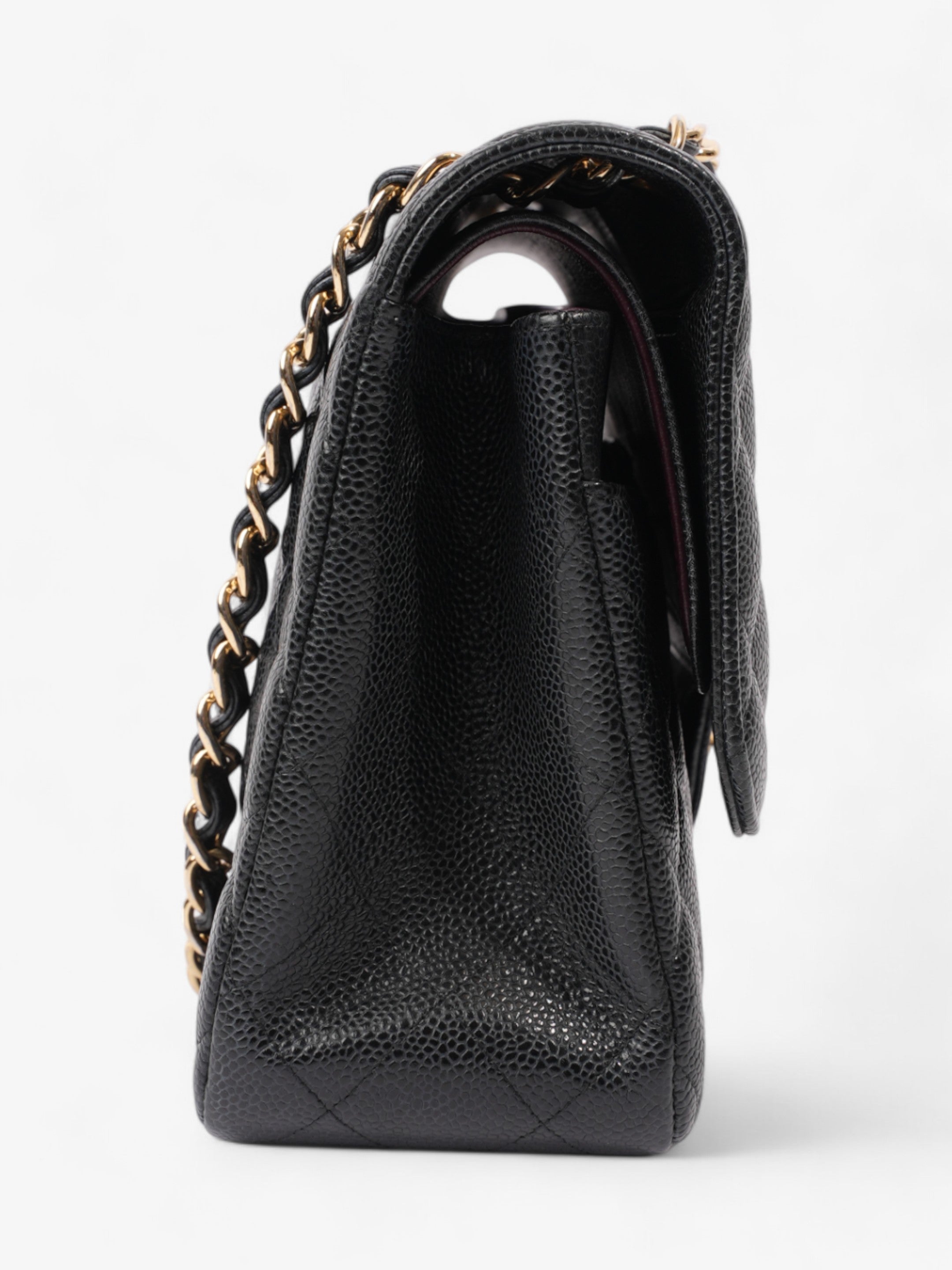 Chanel Classic Double Flap Black Caviar Leather Jumbo